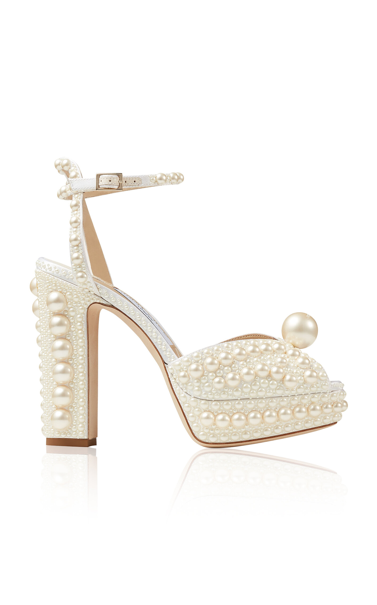 Jimmy Choo Sacaria/PF 120 Pearl Platform Sandal - White