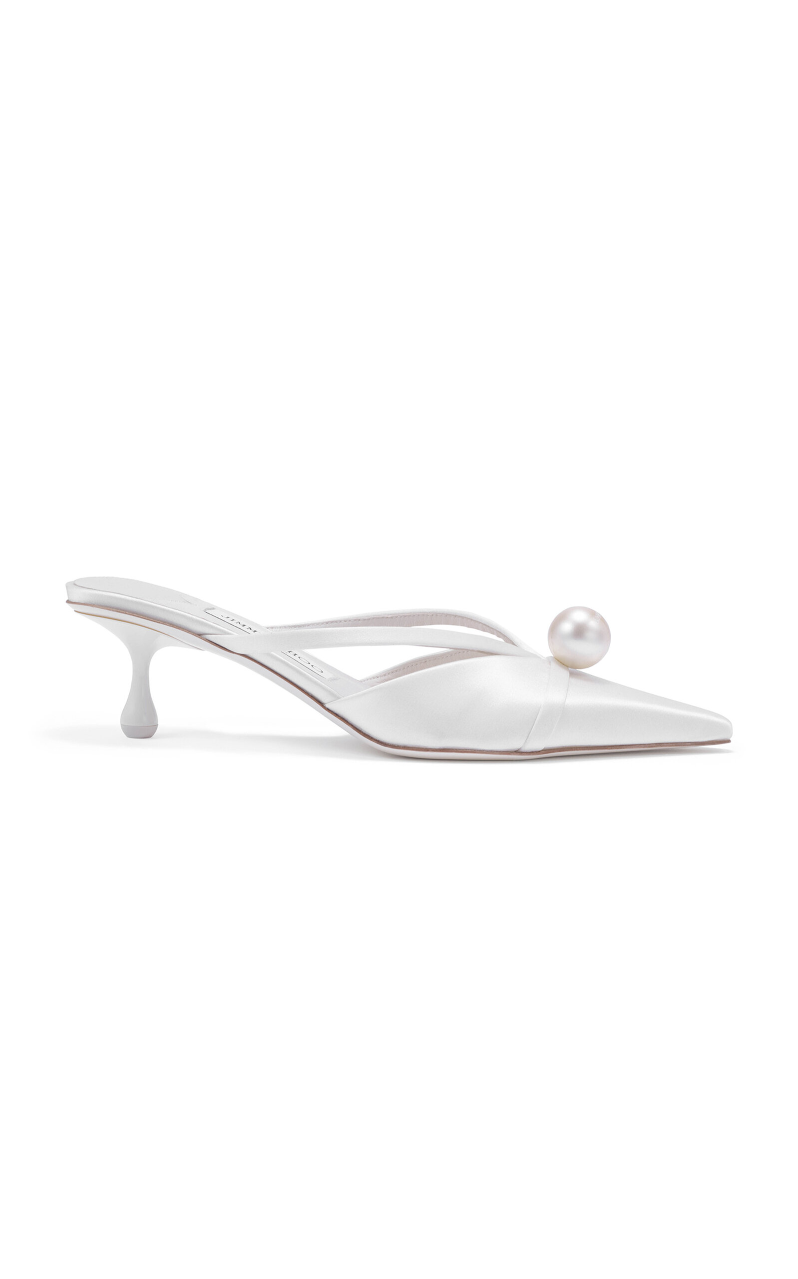 Jimmy Choo Sana Mule 50 Satin Mule In White
