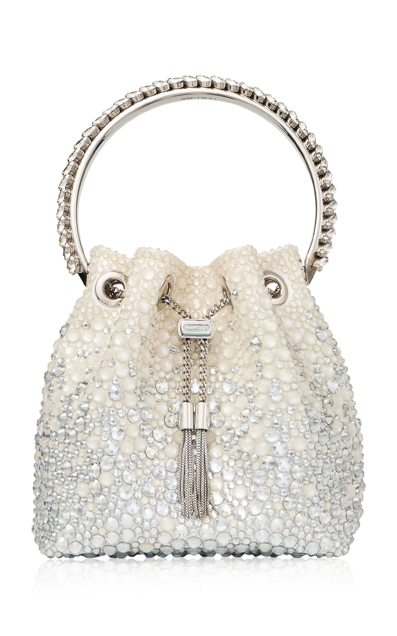 Jimmy Choo Bon Bon Degrade Crystal Top Handle - White - OS