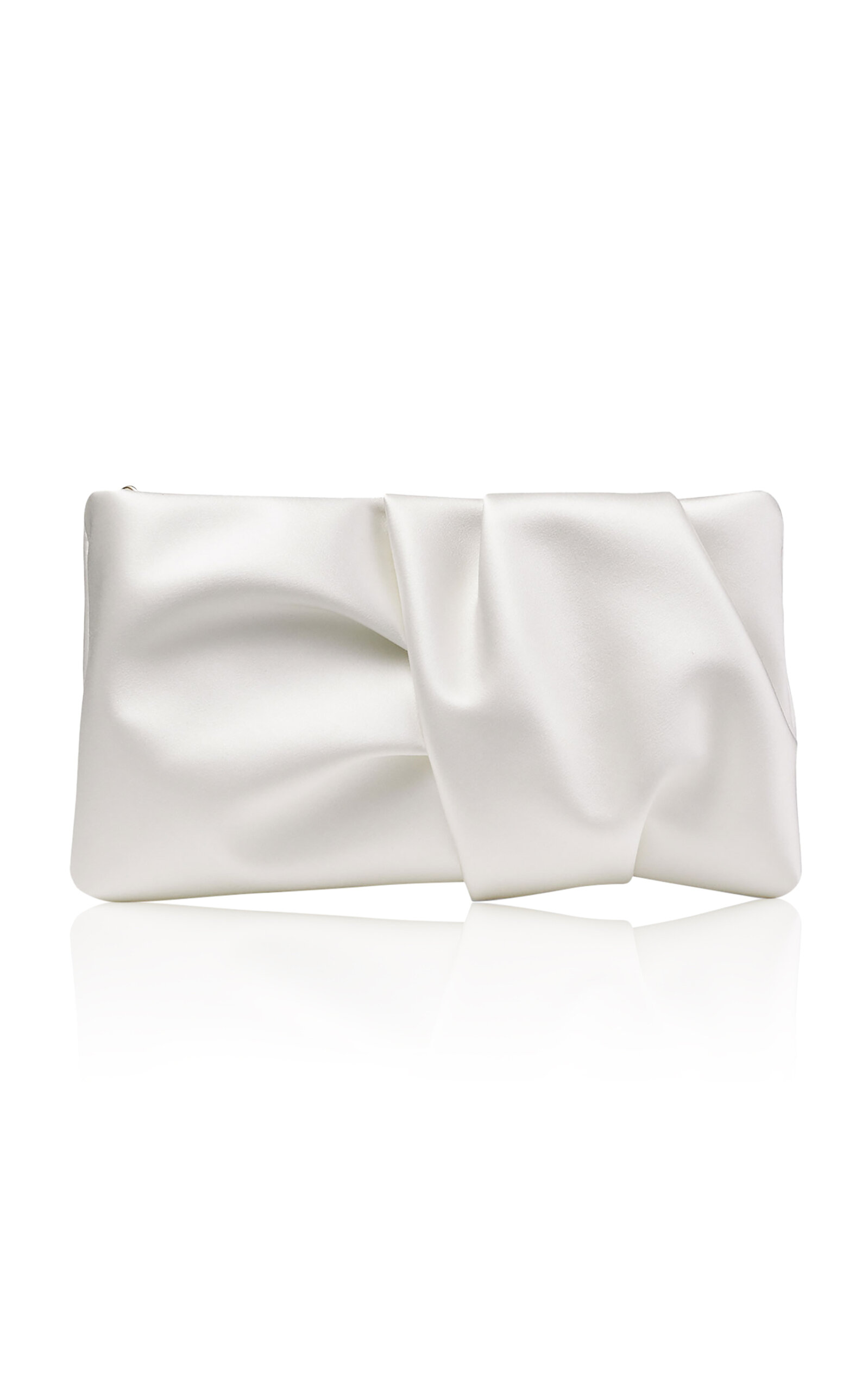 Jimmy Choo Bonny Satin Clutch - White - OS