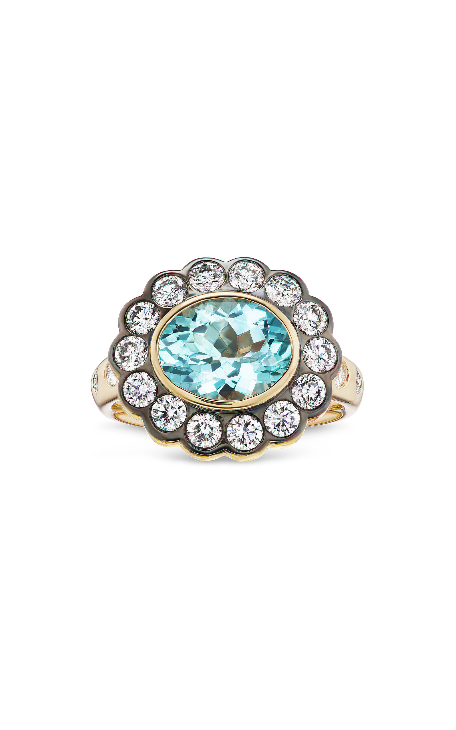 Marlo Laz Alexandra 14k Yellow Gold Aquamarine Ring In Metallic