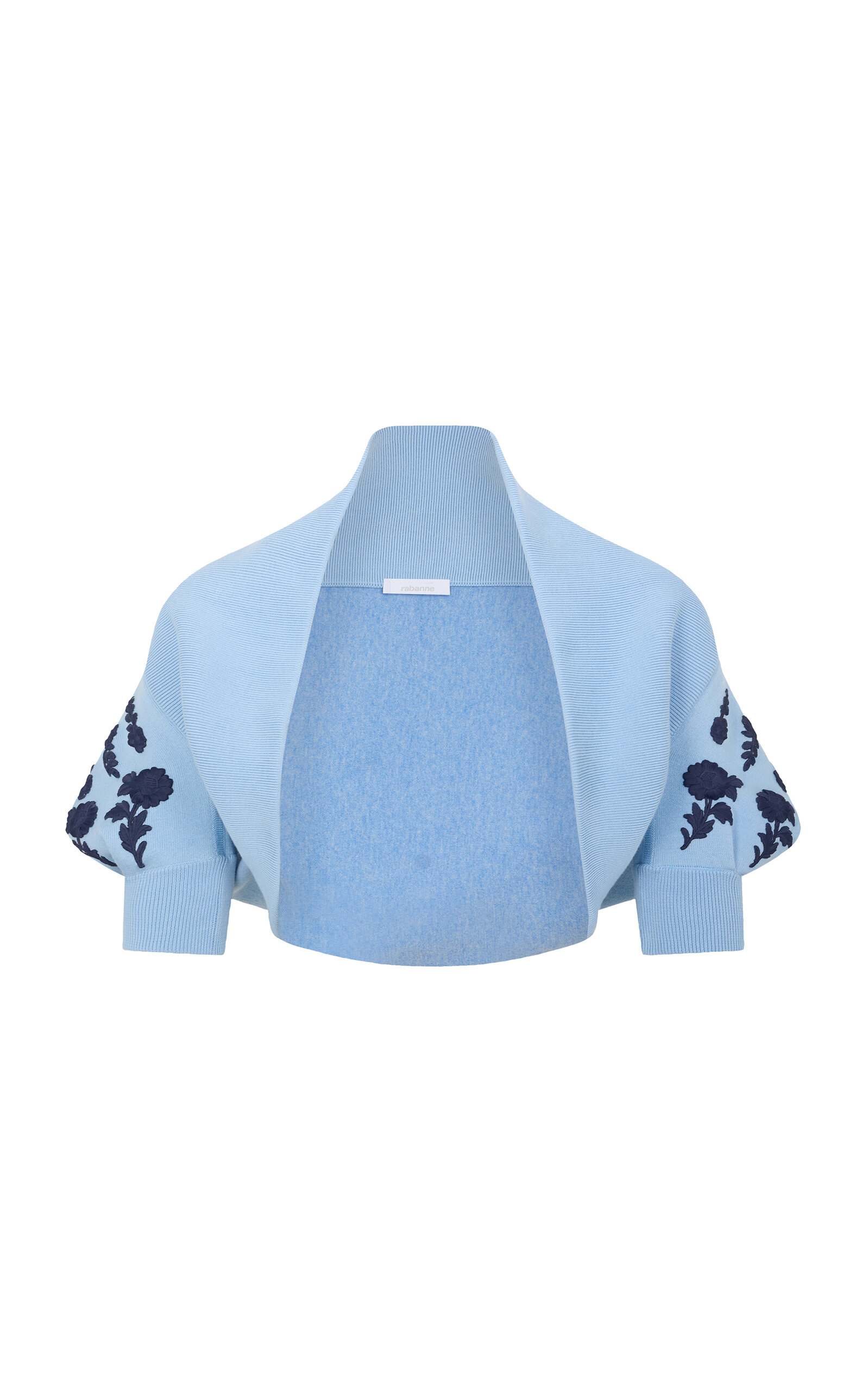 Rabanne Embroidered Wool Cardigan In Blue