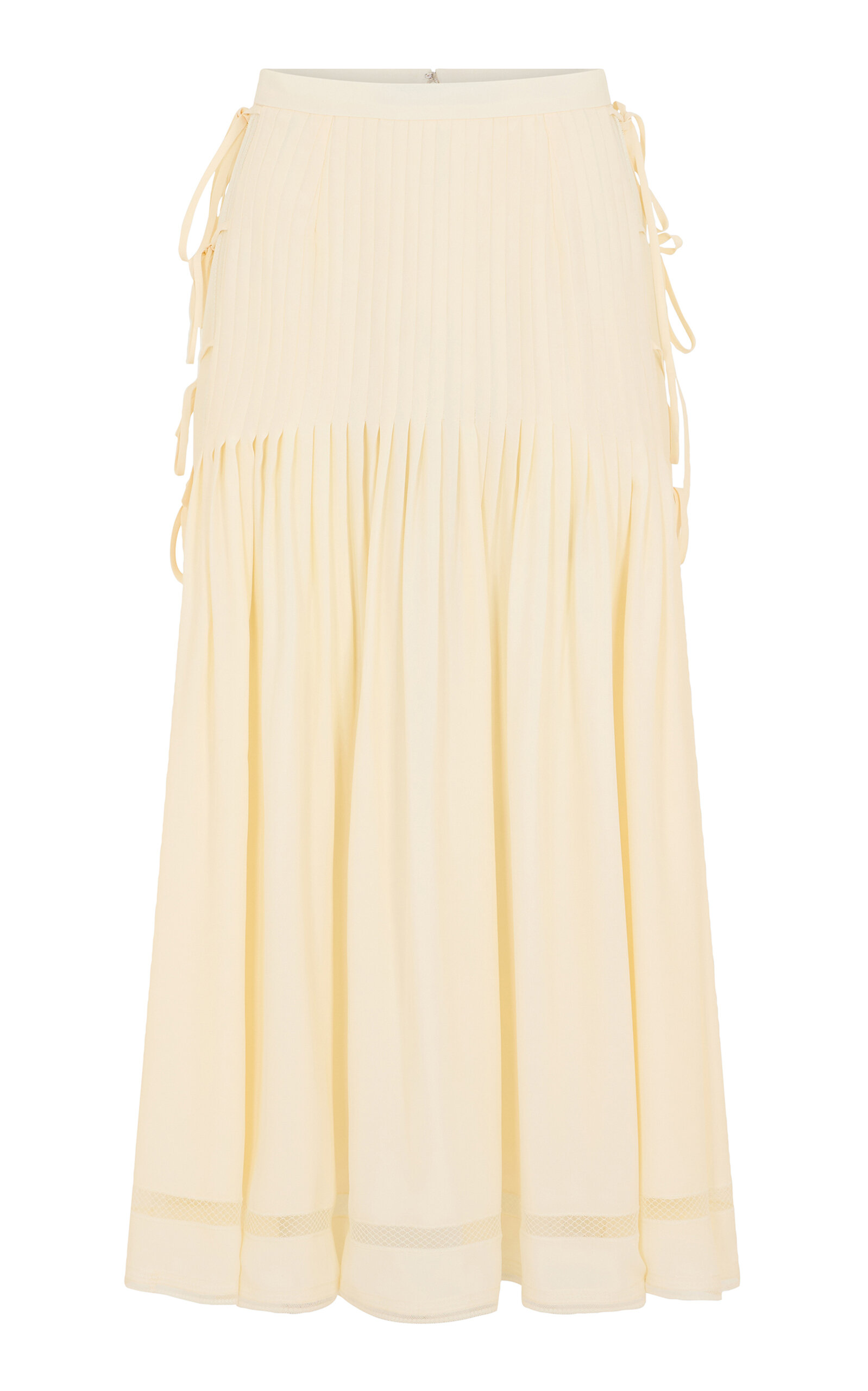 Rabanne Gathered Silk-blend Midi Skirt In Neutral