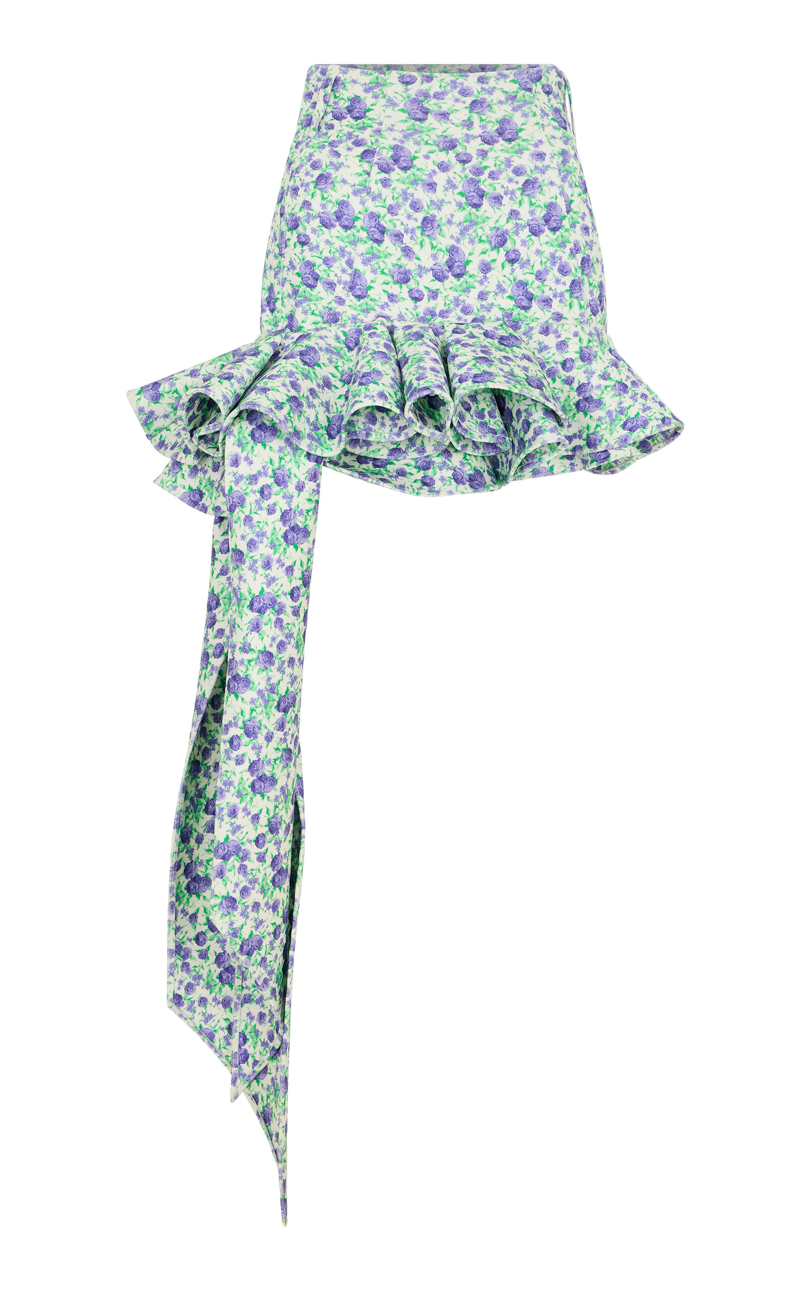 Rabanne Floral Mini Skirt In Multi