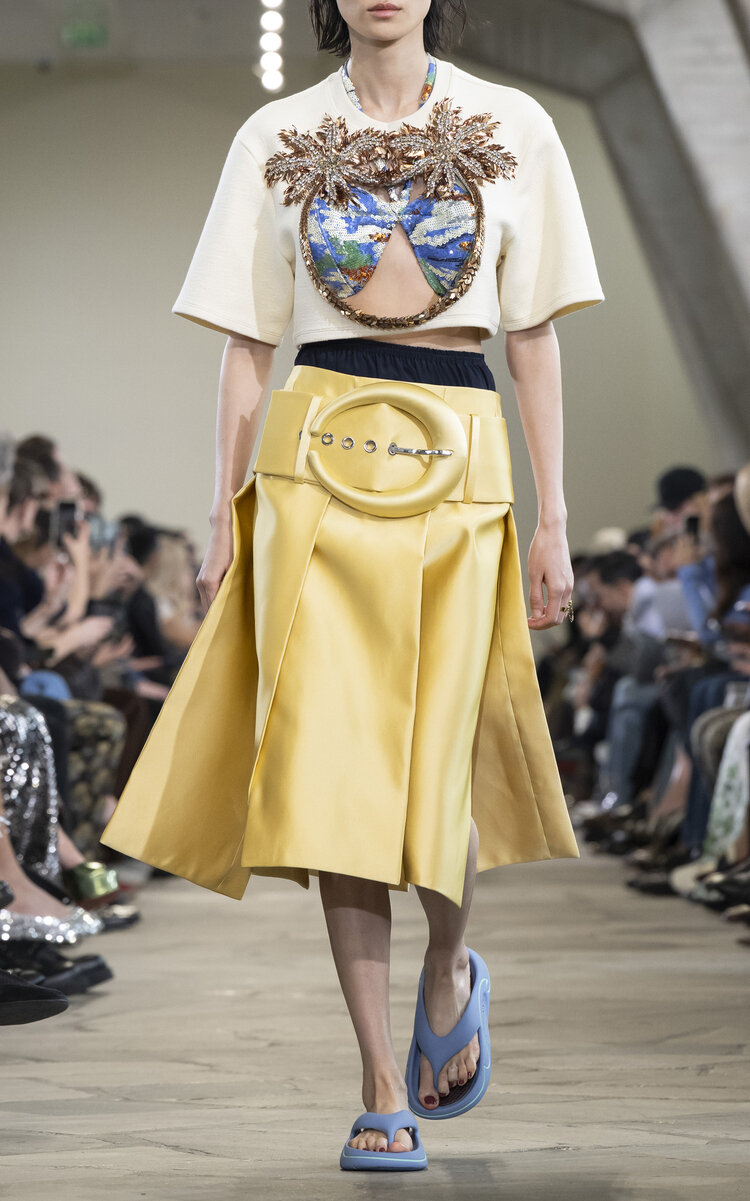 Rabanne Embellished Linen-Blend T-Shirt - Ivory