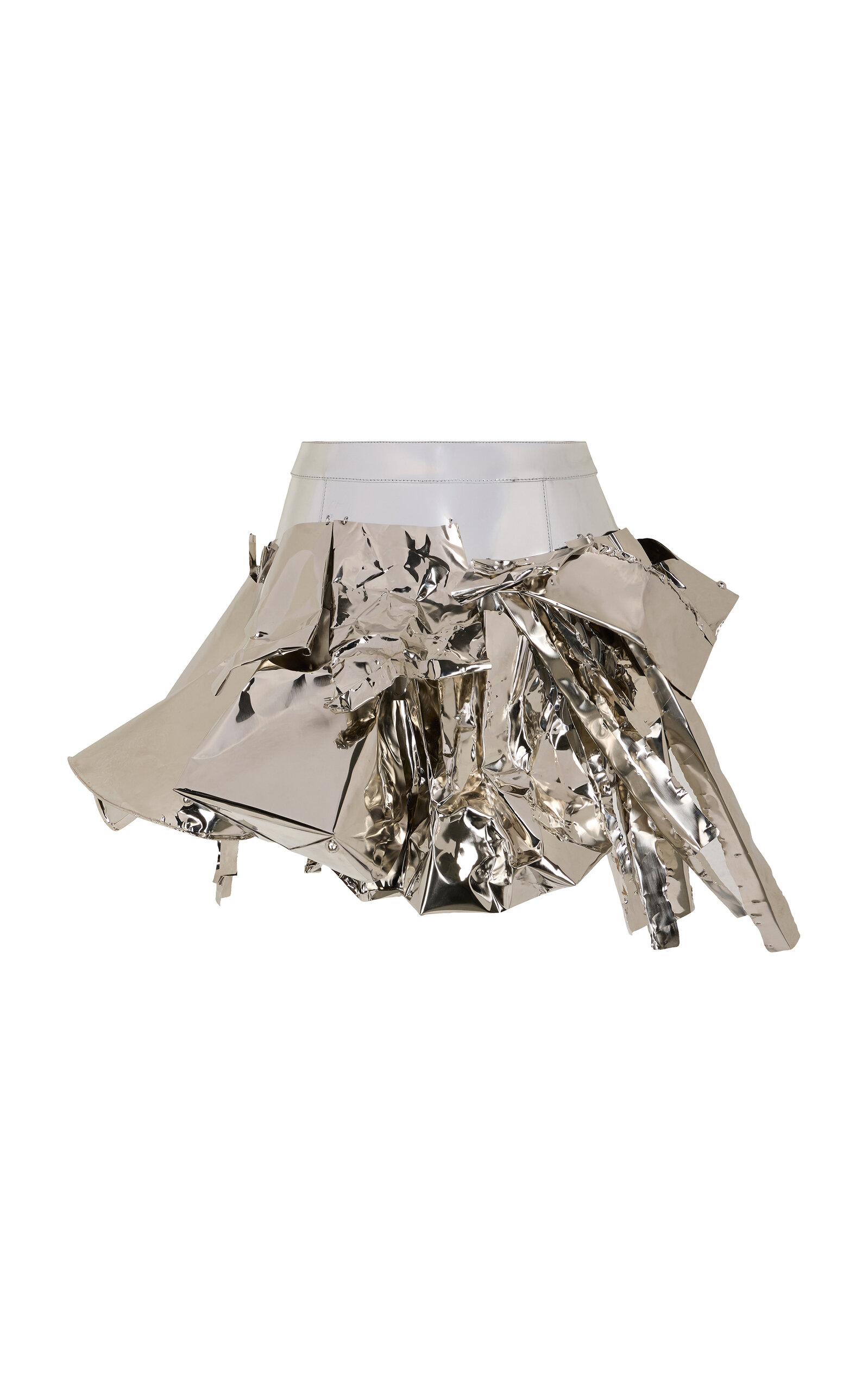 Rabanne Metallic Leather Mini Skirt In Multi