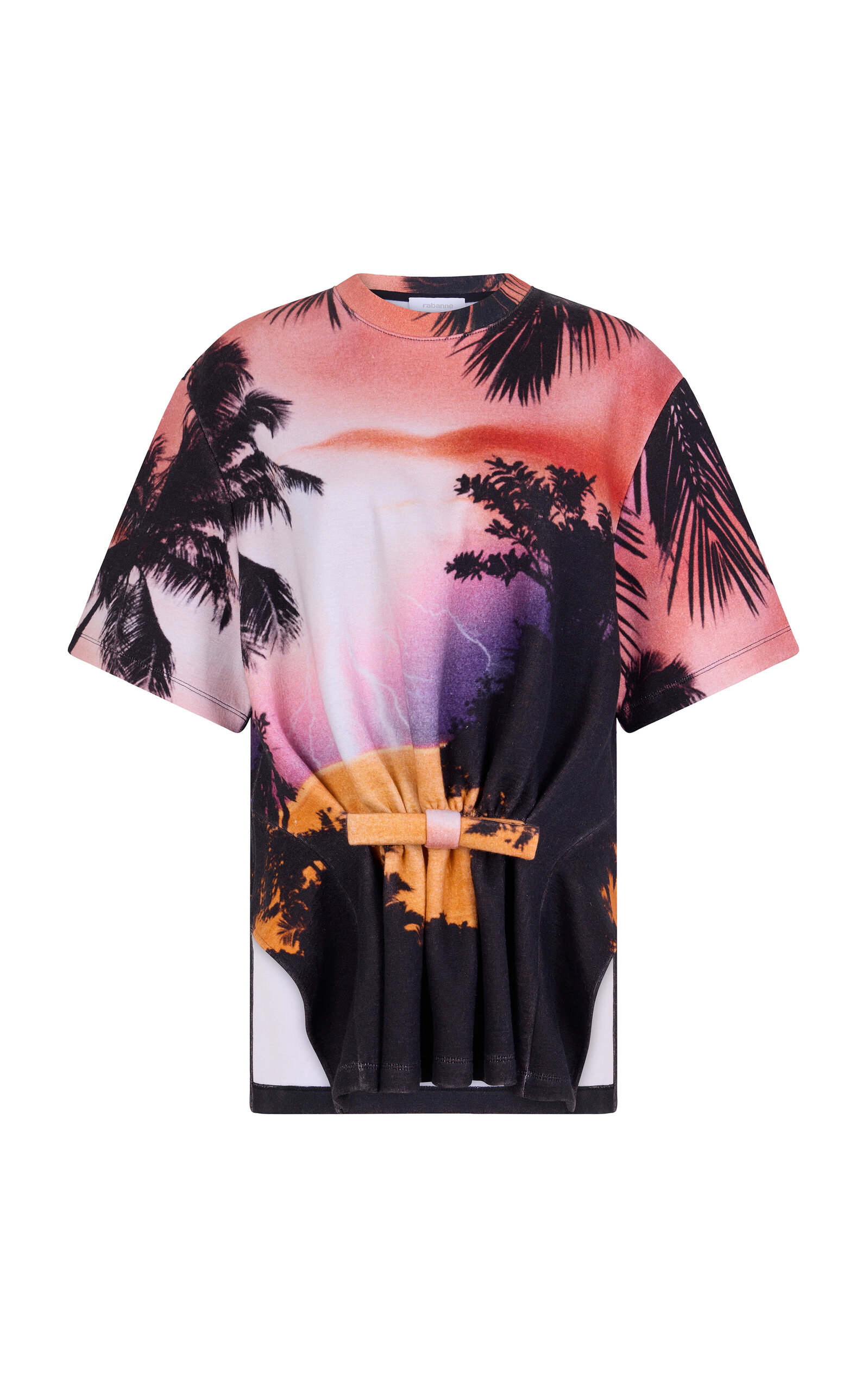 Rabanne Printed Linen-blend T-shirt In Multi