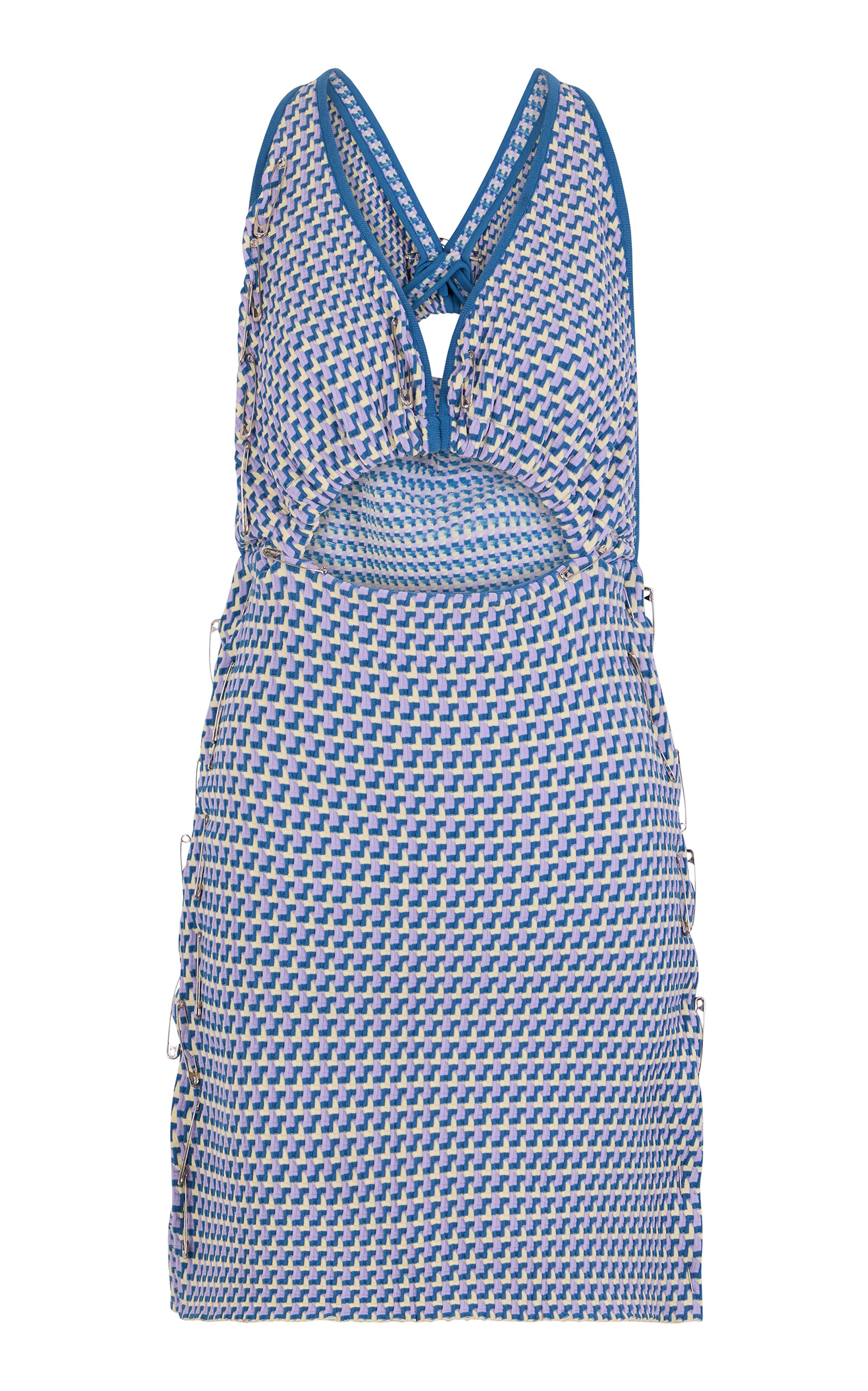 Rabanne Cutout Jacquard Mini Dress In Blue