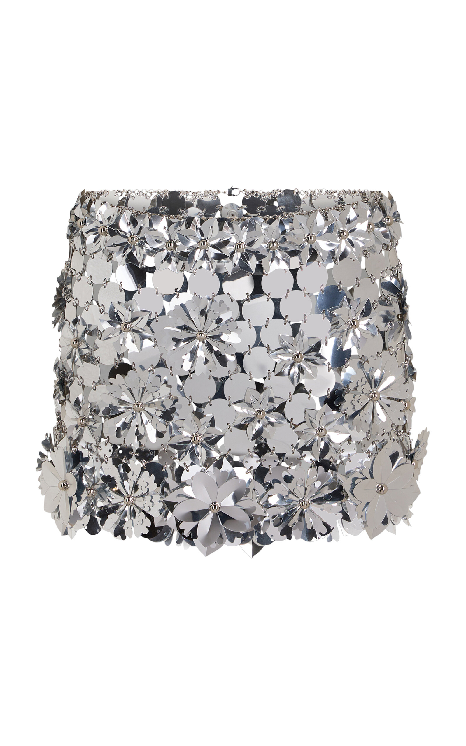 Rabanne Metallic Chainmail Mini Skirt - Silver