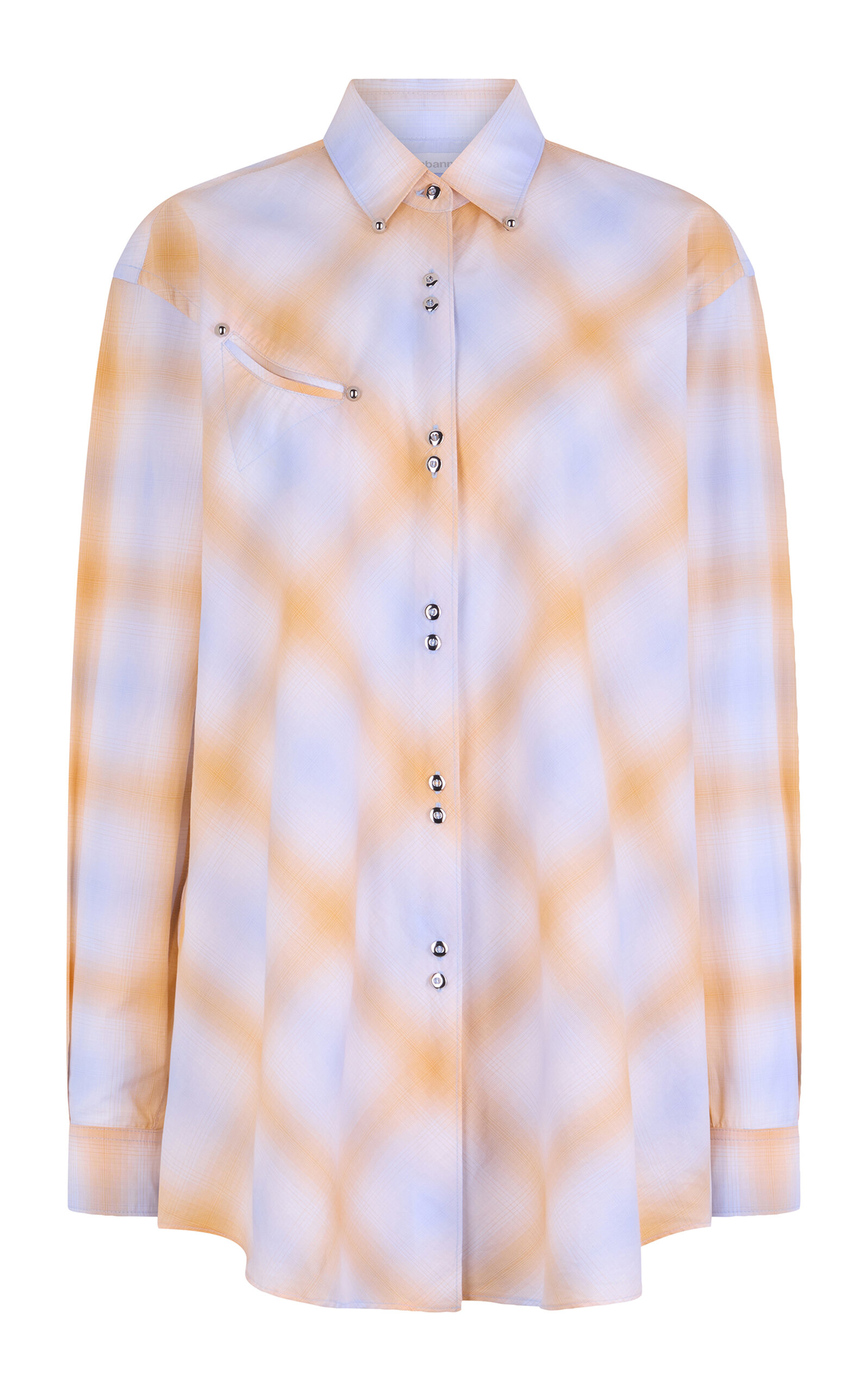 Rabanne Checked Cotton Button-down Shirt In Purple