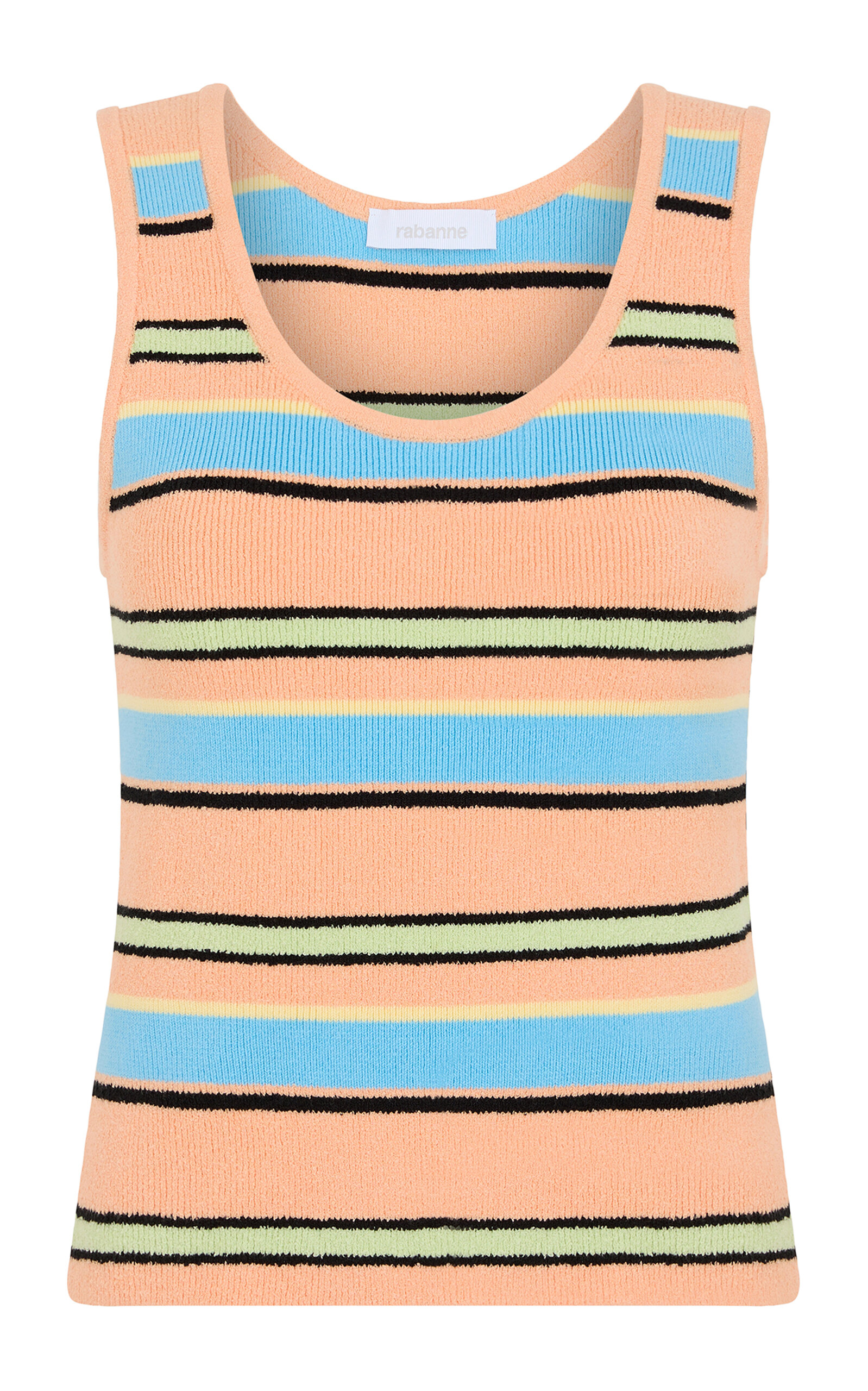 Rabanne Striped Cotton-blend Top In Multi