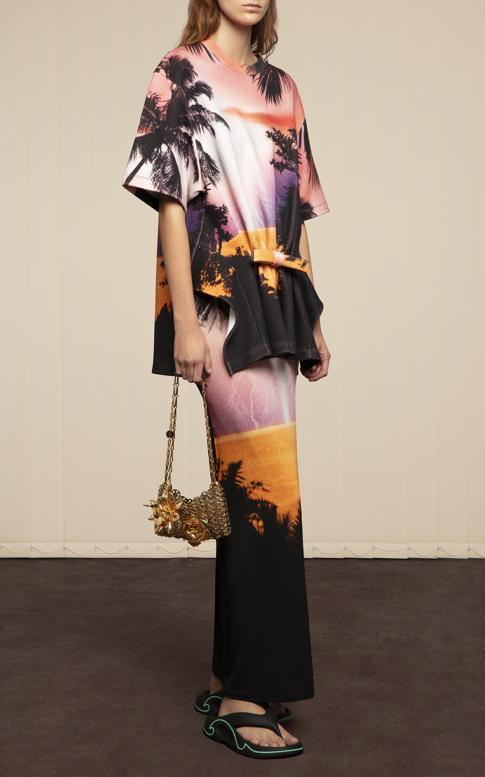Rabanne Printed Graphic Maxi Skirt In Multi