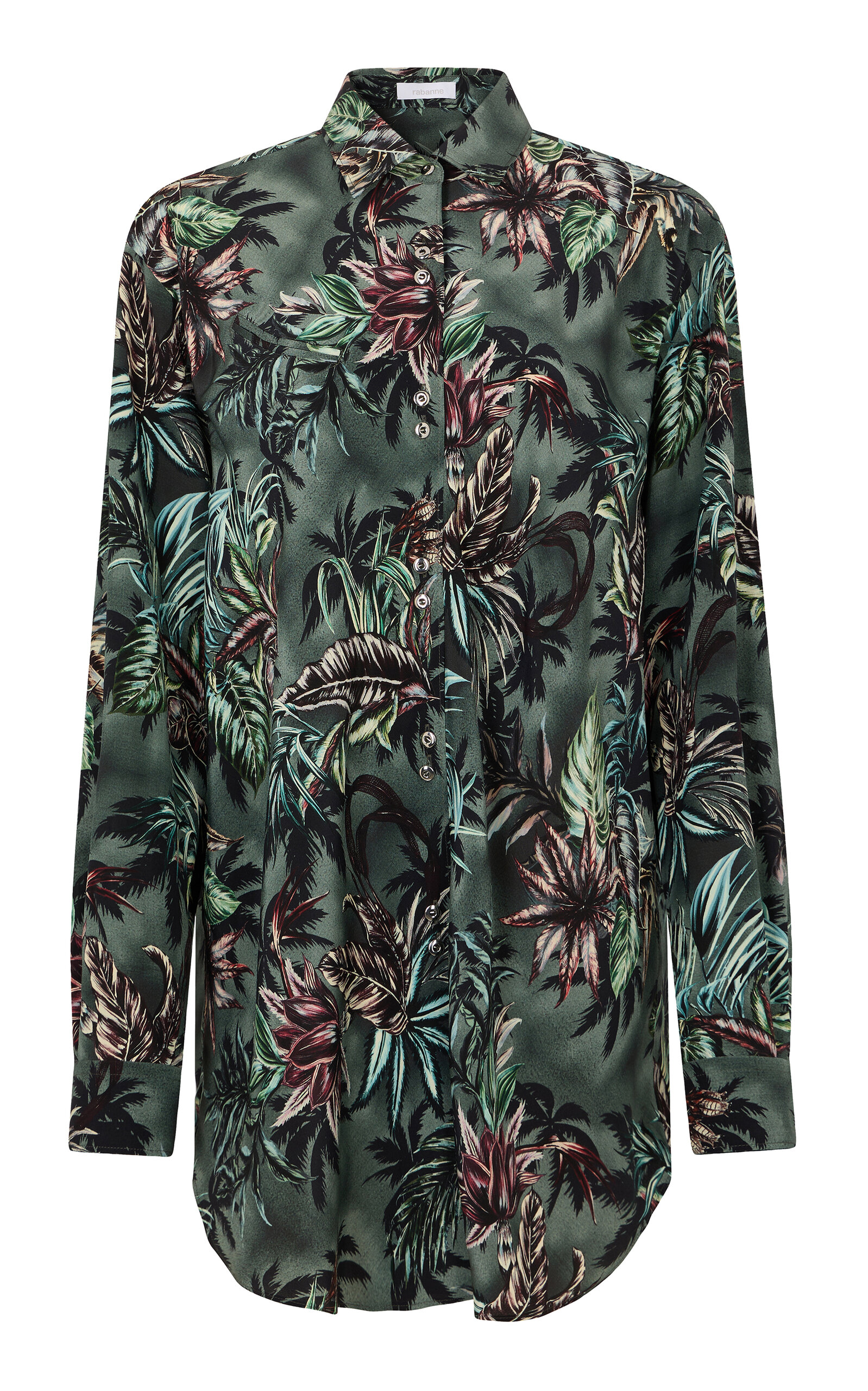 Rabanne Printed Silk Button-down Shirt In Multi