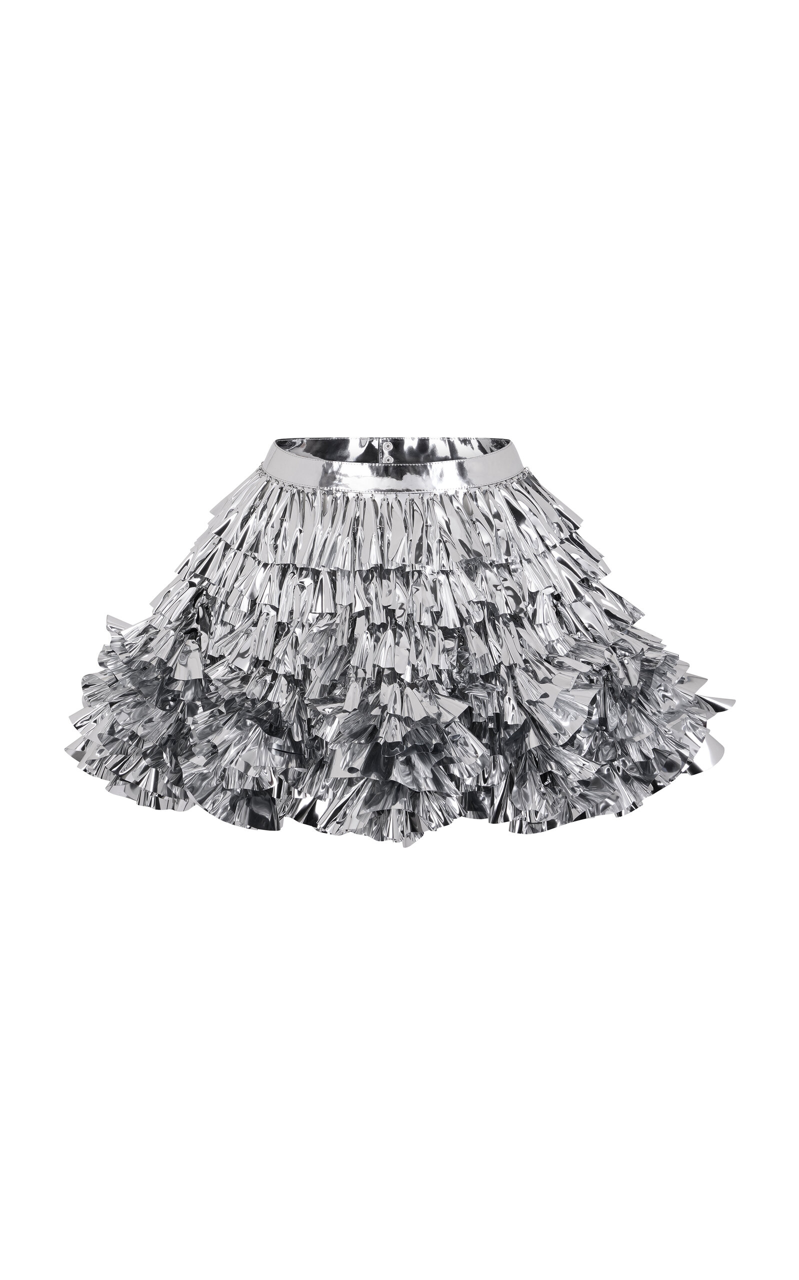 Rabanne Ruffled Metallic Mini Skirt - Silver