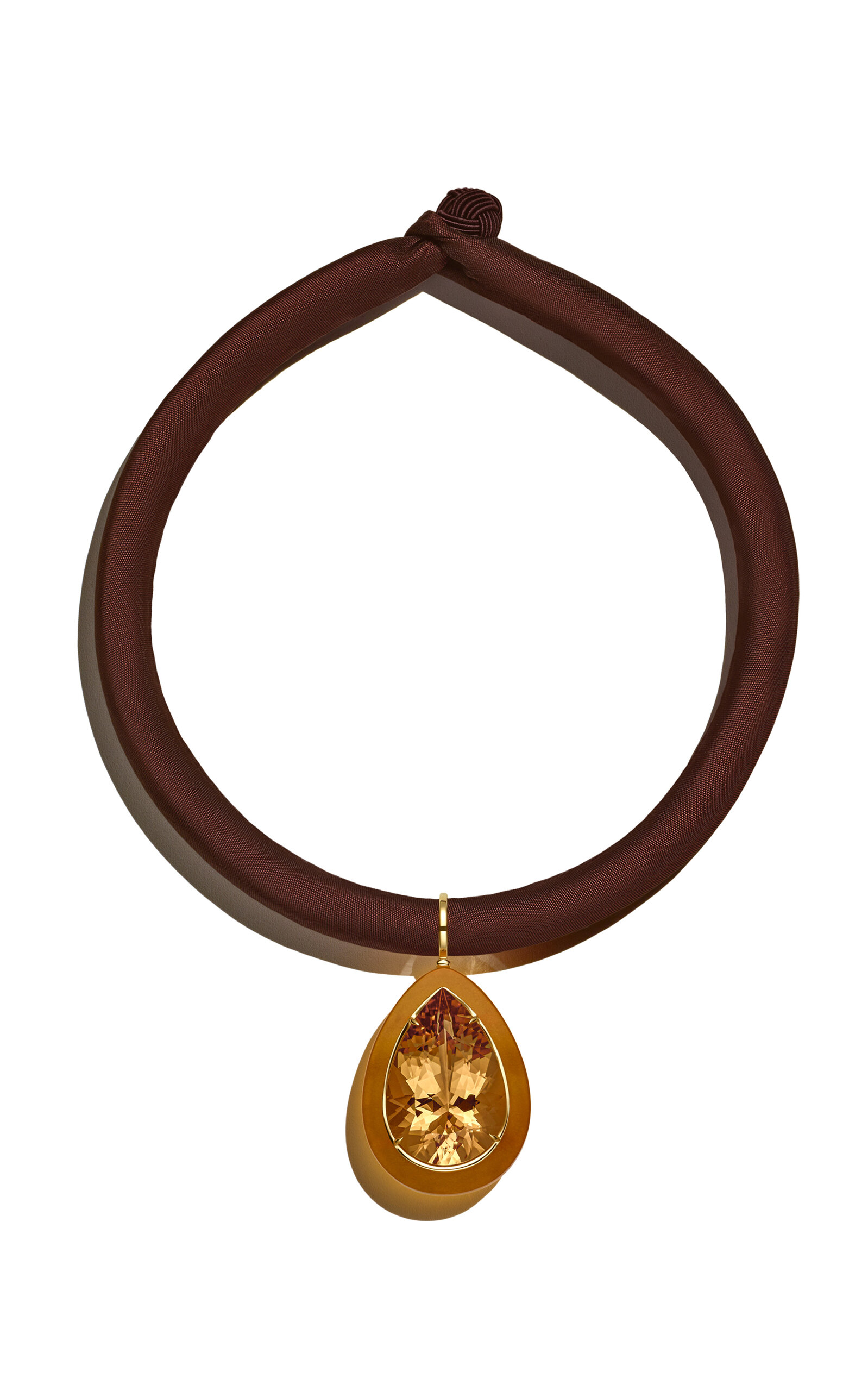 Sauer Yvonne Frames Citrine Necklace In Yellow