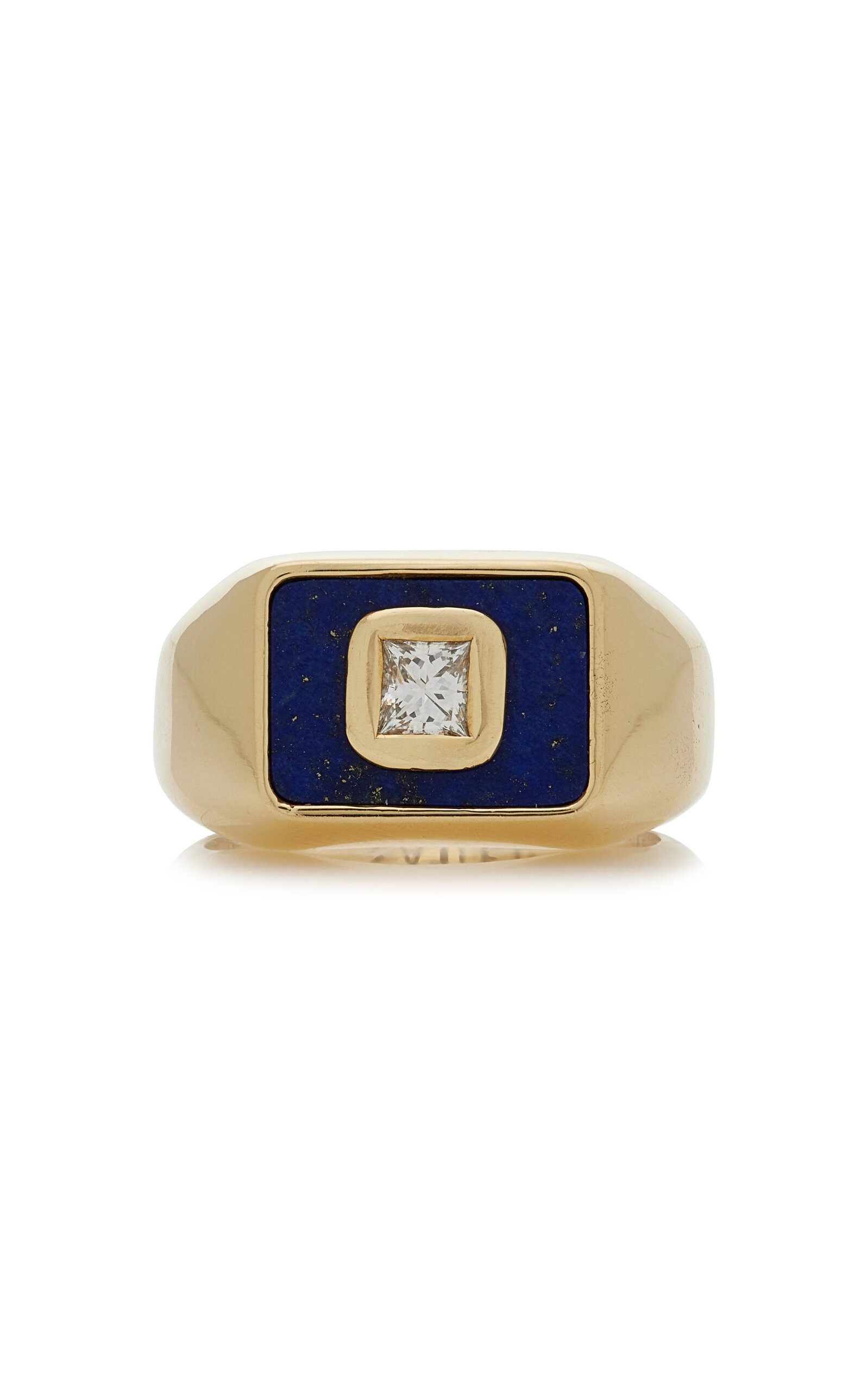 Sauer Frames 18k Yellow Gold Lapis Signet Ring