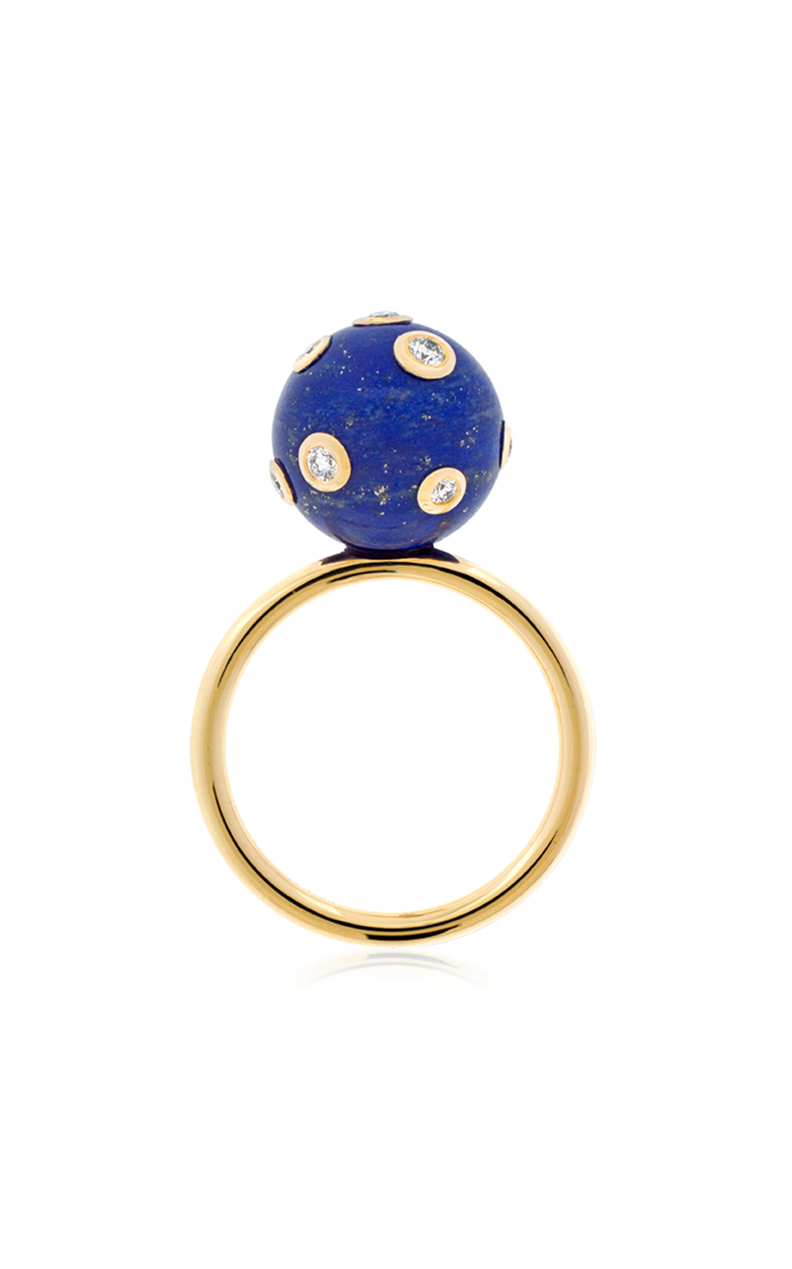 Sauer Earth 18k Yellow Gold Lapis Ring In Blue