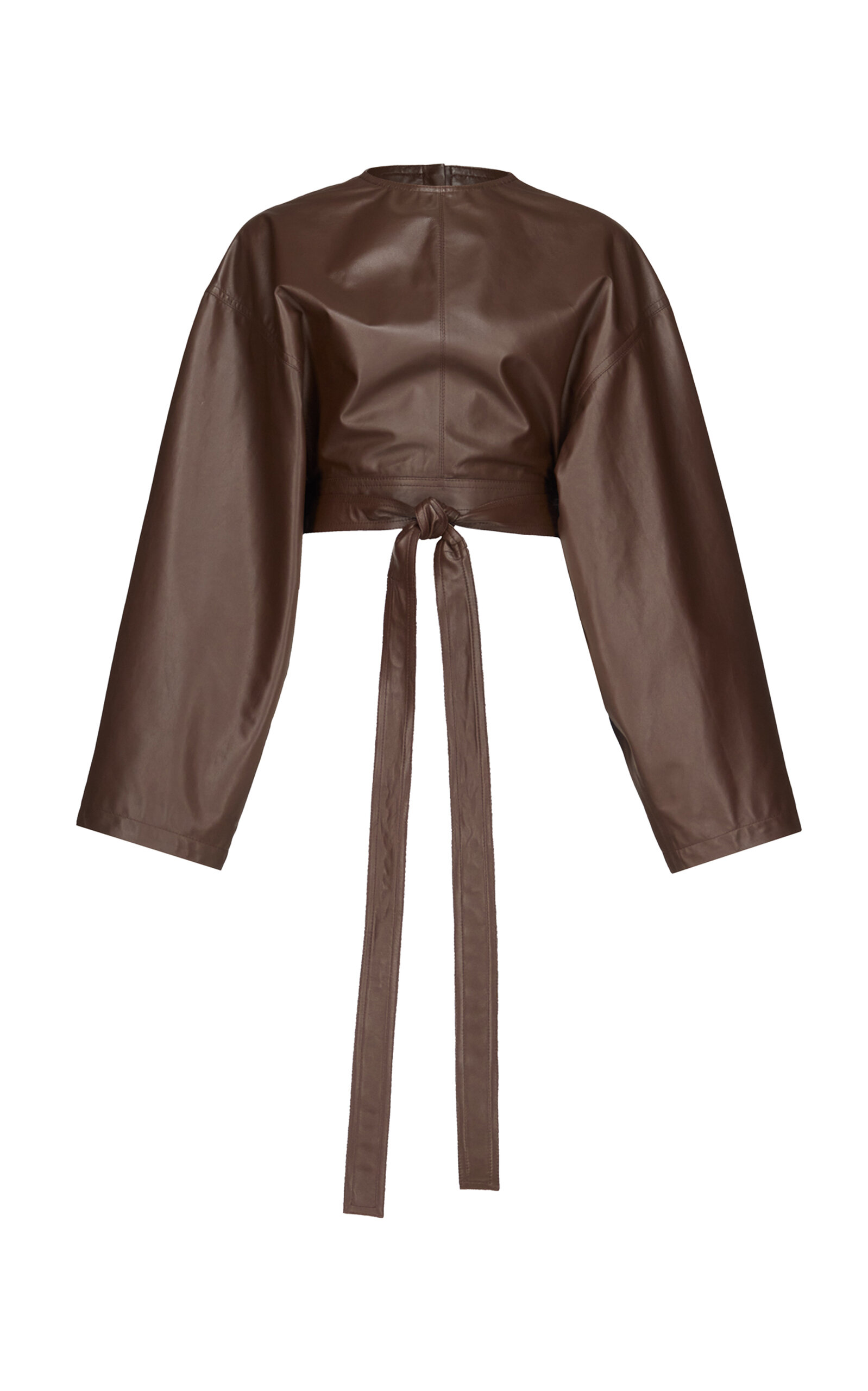 ALAÏA Belted Leather Top