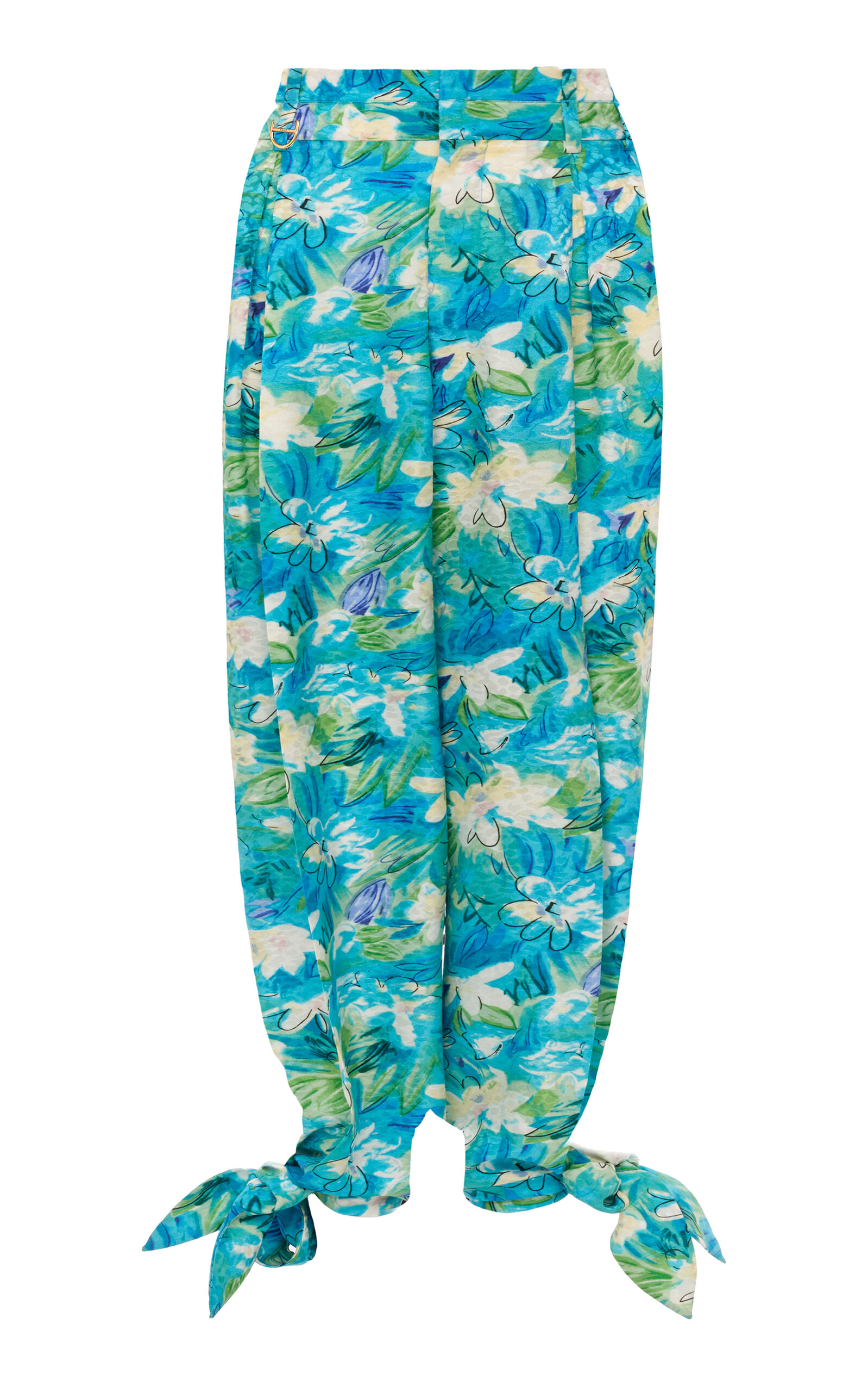 Chloé Printed Balloon-Leg Silk Trousers