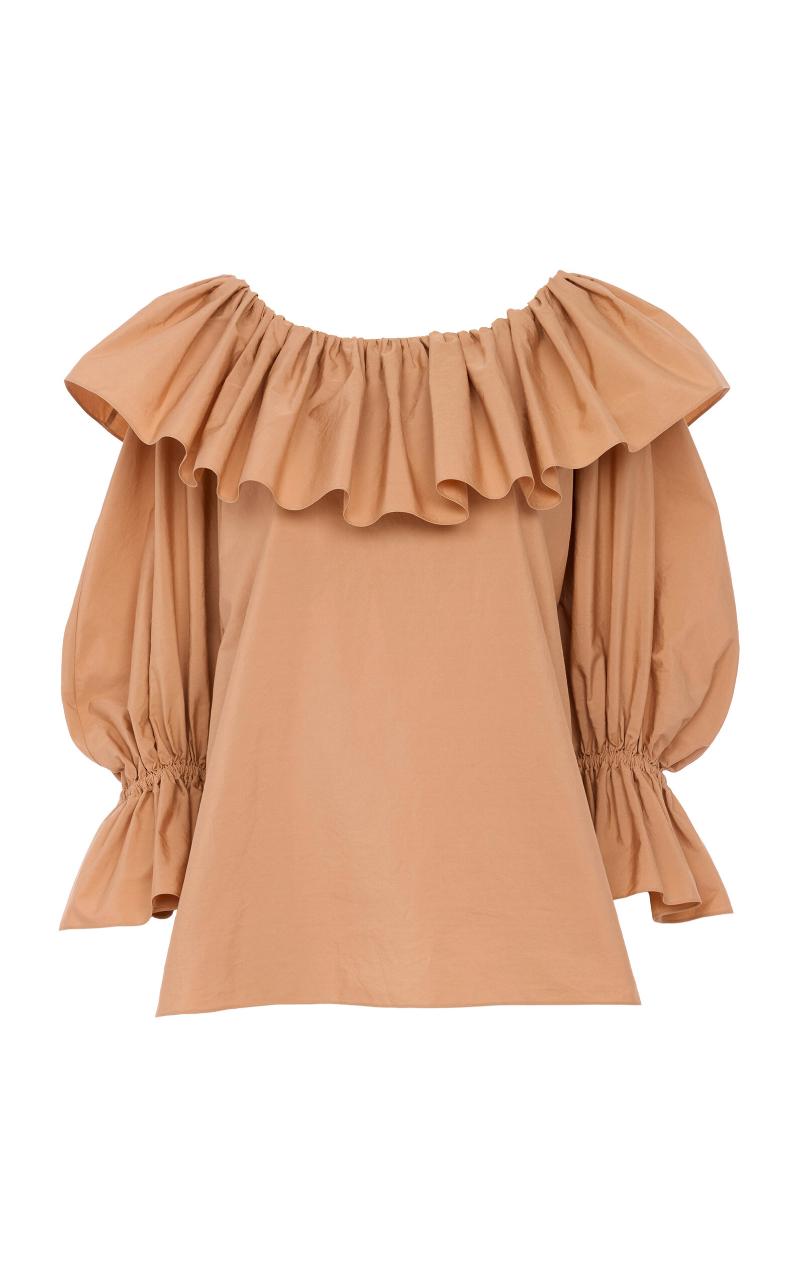 Chloé Ruffle-Trimmed Cotton Top