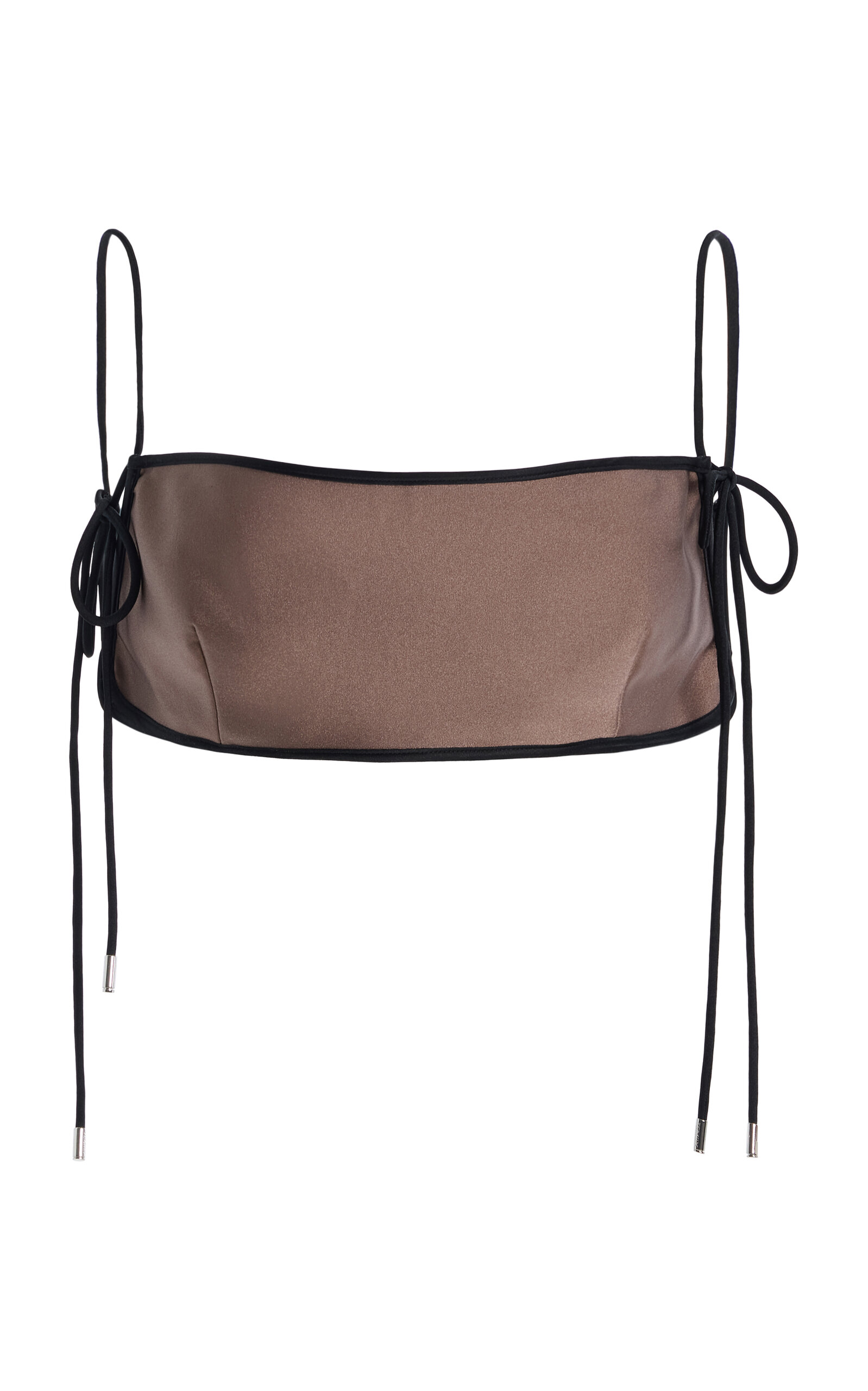 Temily Summer Bones Satin Bandeau Crop Top