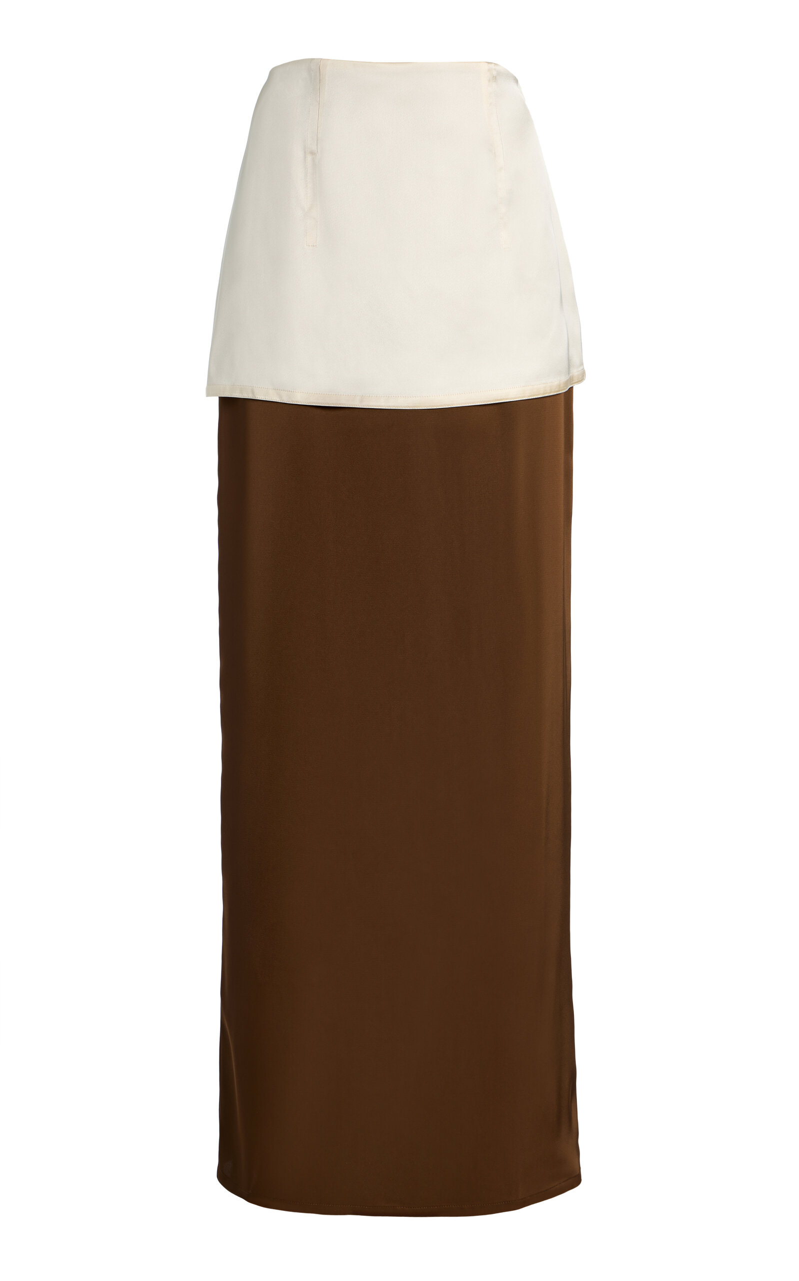 BEVZA Exclusive Double-Layer Satin Maxi Skirt