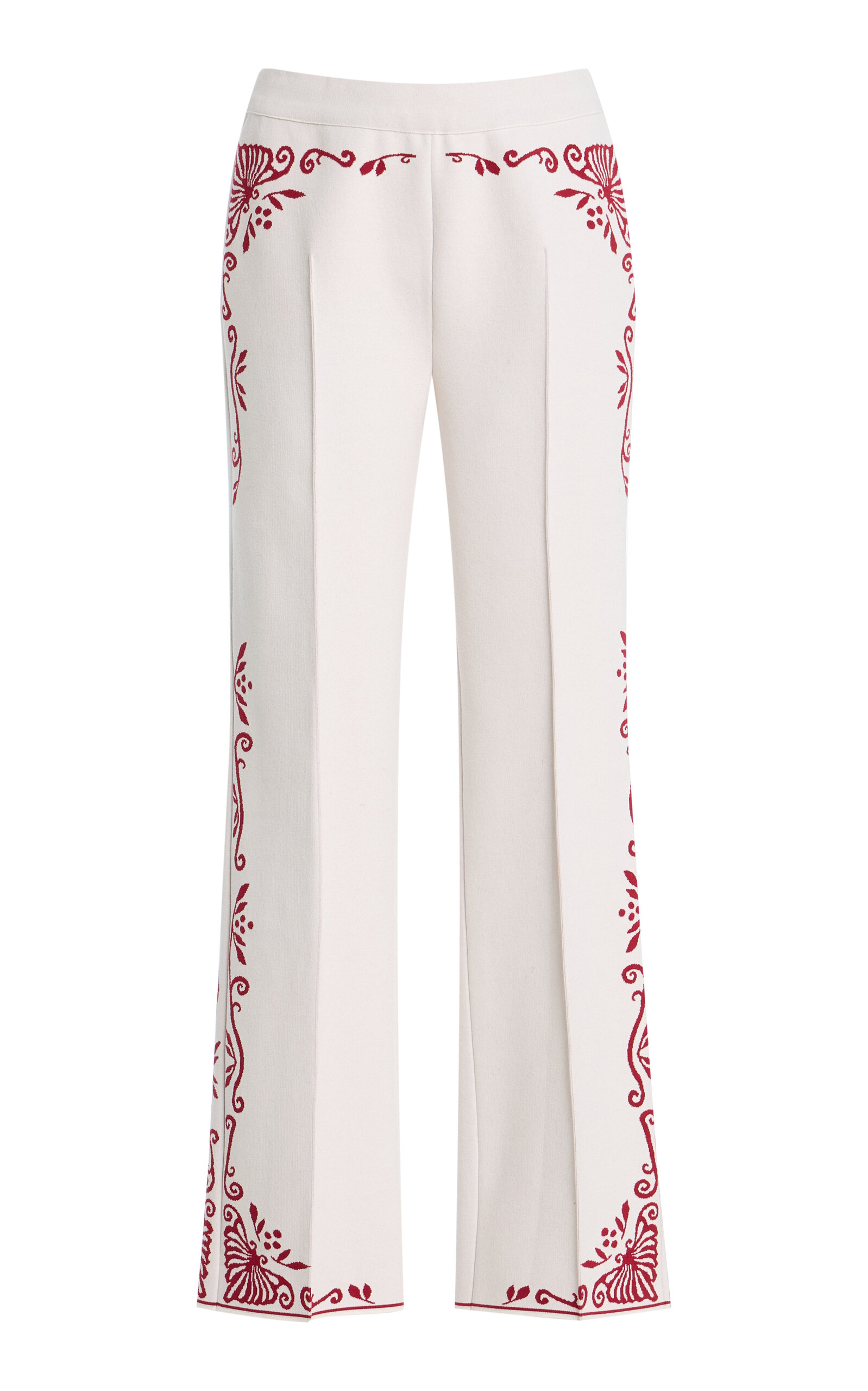 High Sport Scroll Cotton-Blend Cropped Flared Pants - Moda Operandi