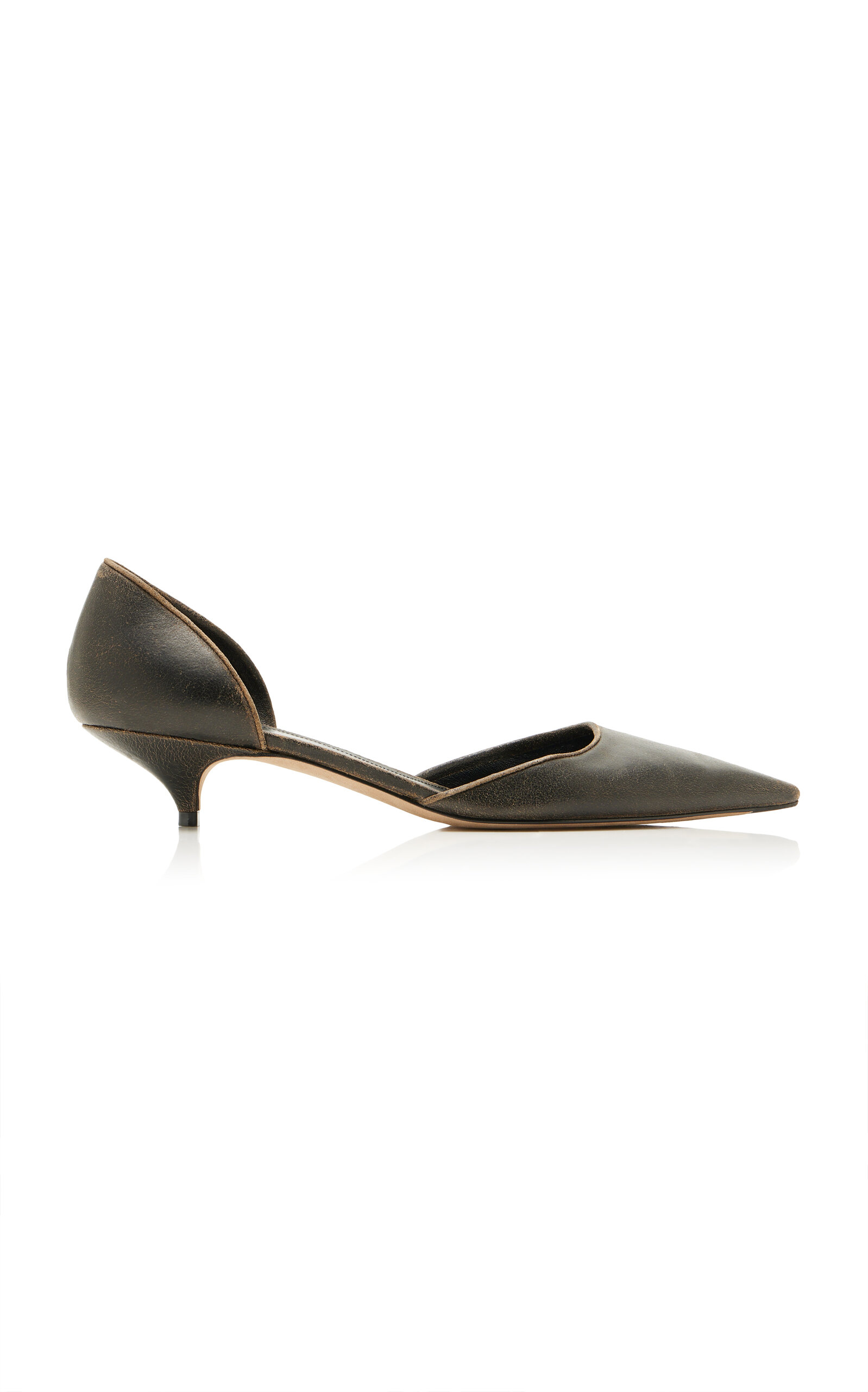 The Row Liisa Kitten Leather d'Orsay Pumps