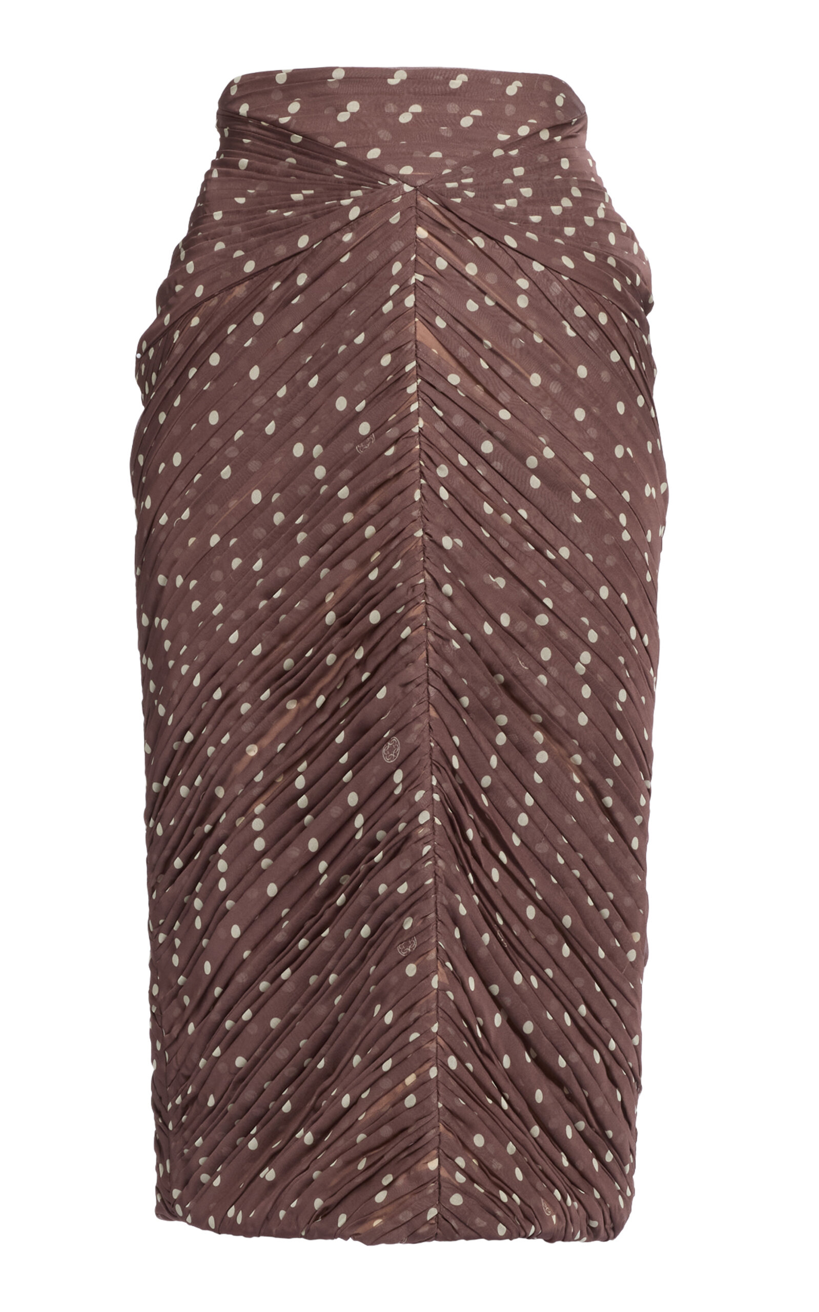 Elie Saab Drapped Printed Chiffon Skirt - Brown