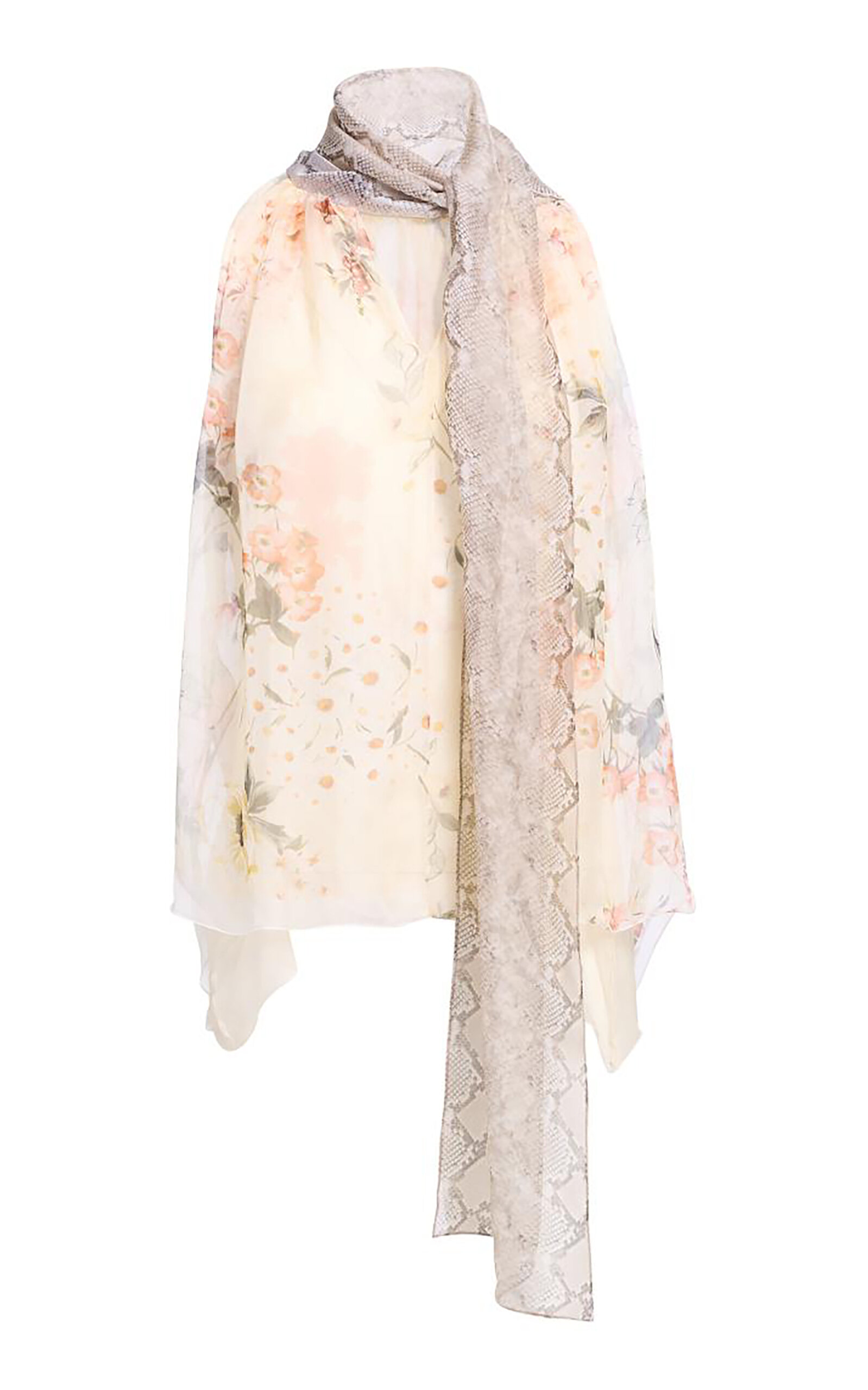 Elie Saab Polka Dots Print Chiffon Top In Gold