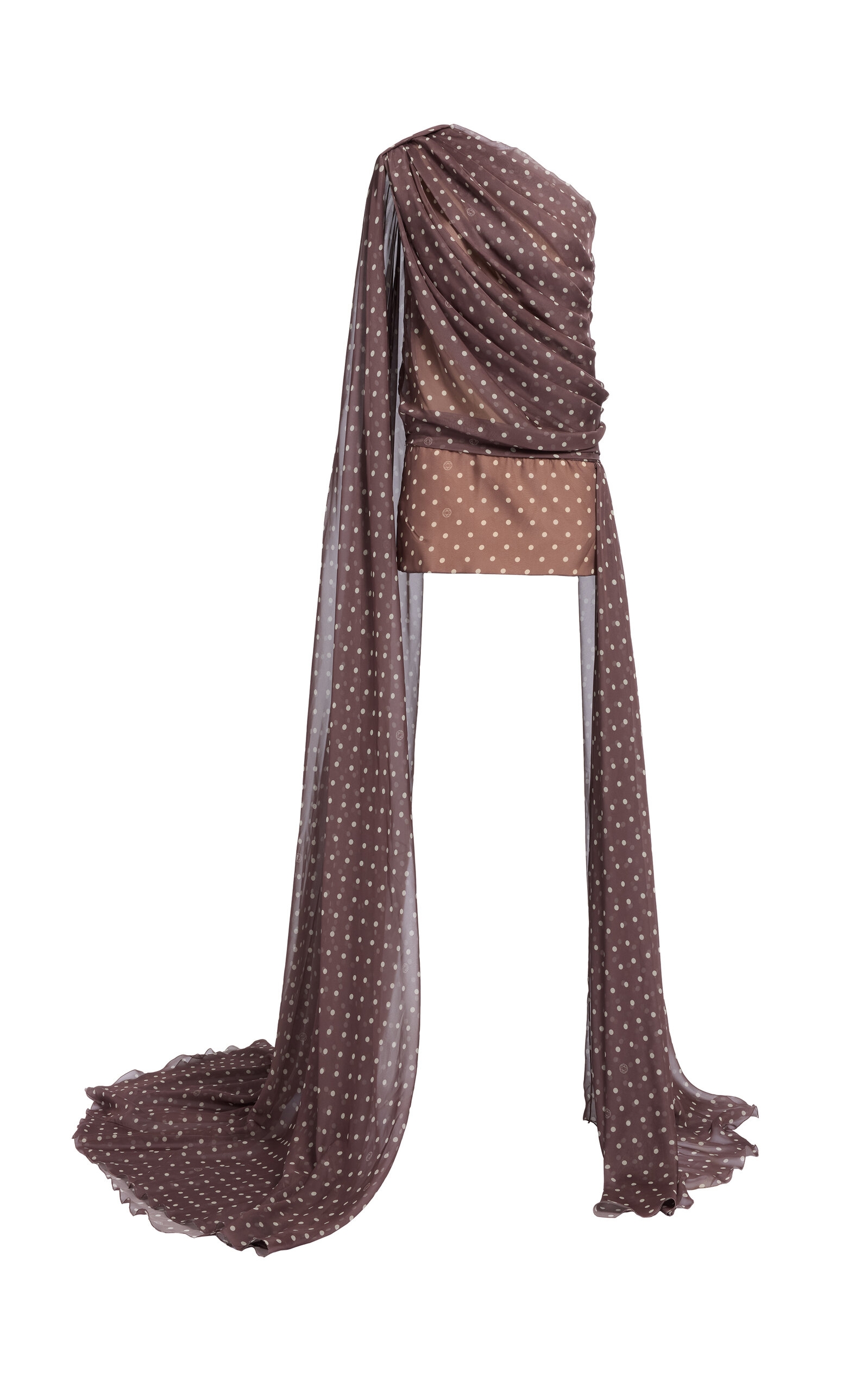 Elie Saab Printed Chiffon Mini Dress In Brown
