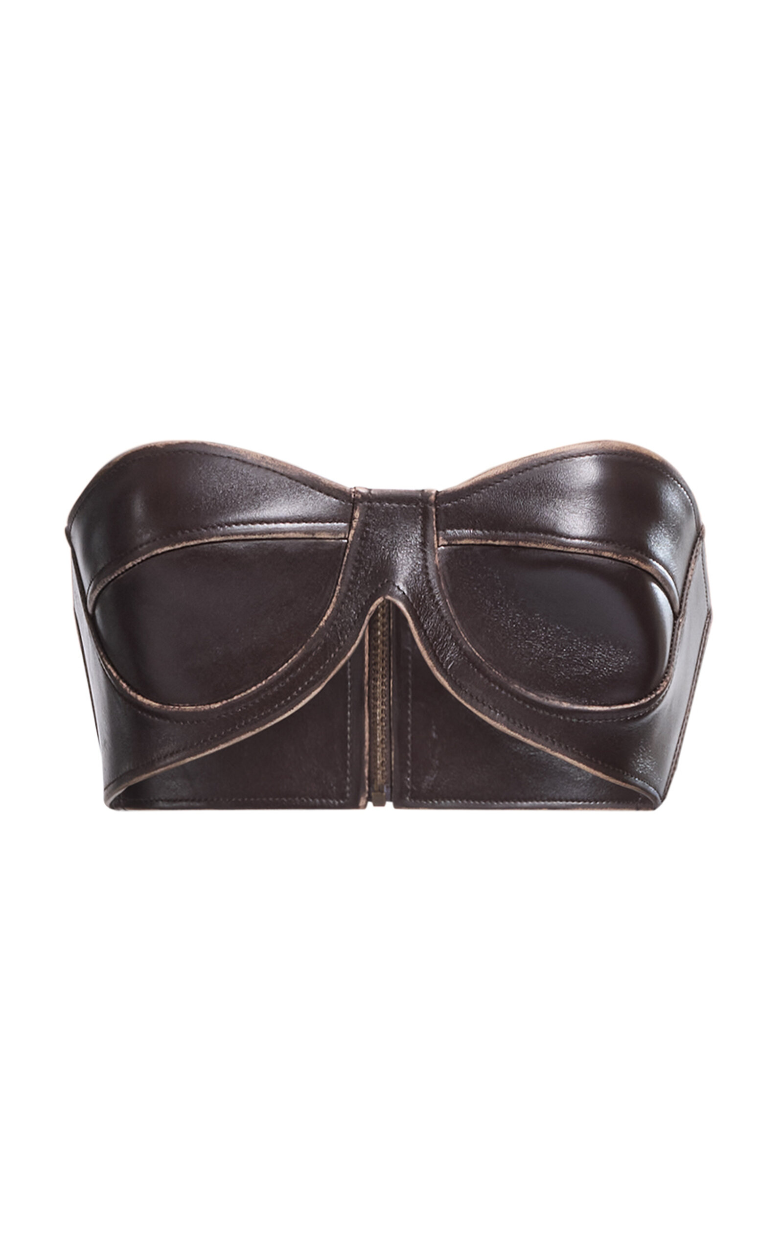 Elie Saab Leather Bralette In Black