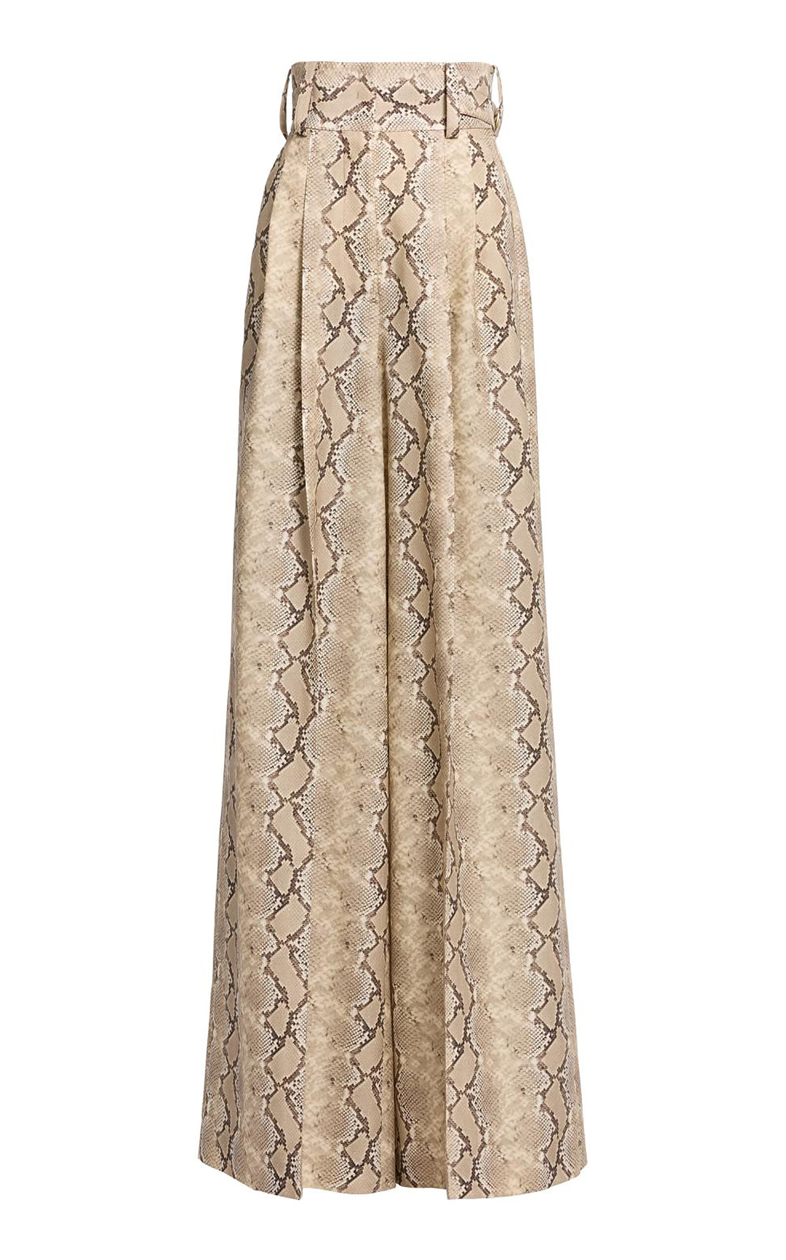 Elie Saab Printed Drill Pants In Neutral