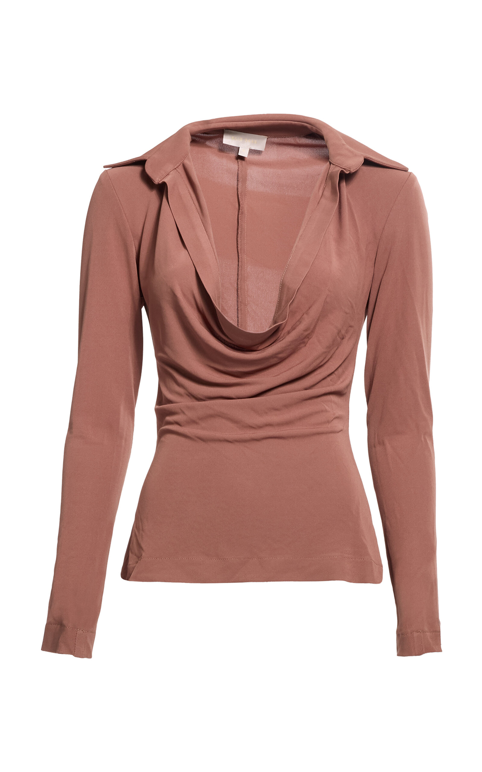 Elie Saab Jersey Top In Brown