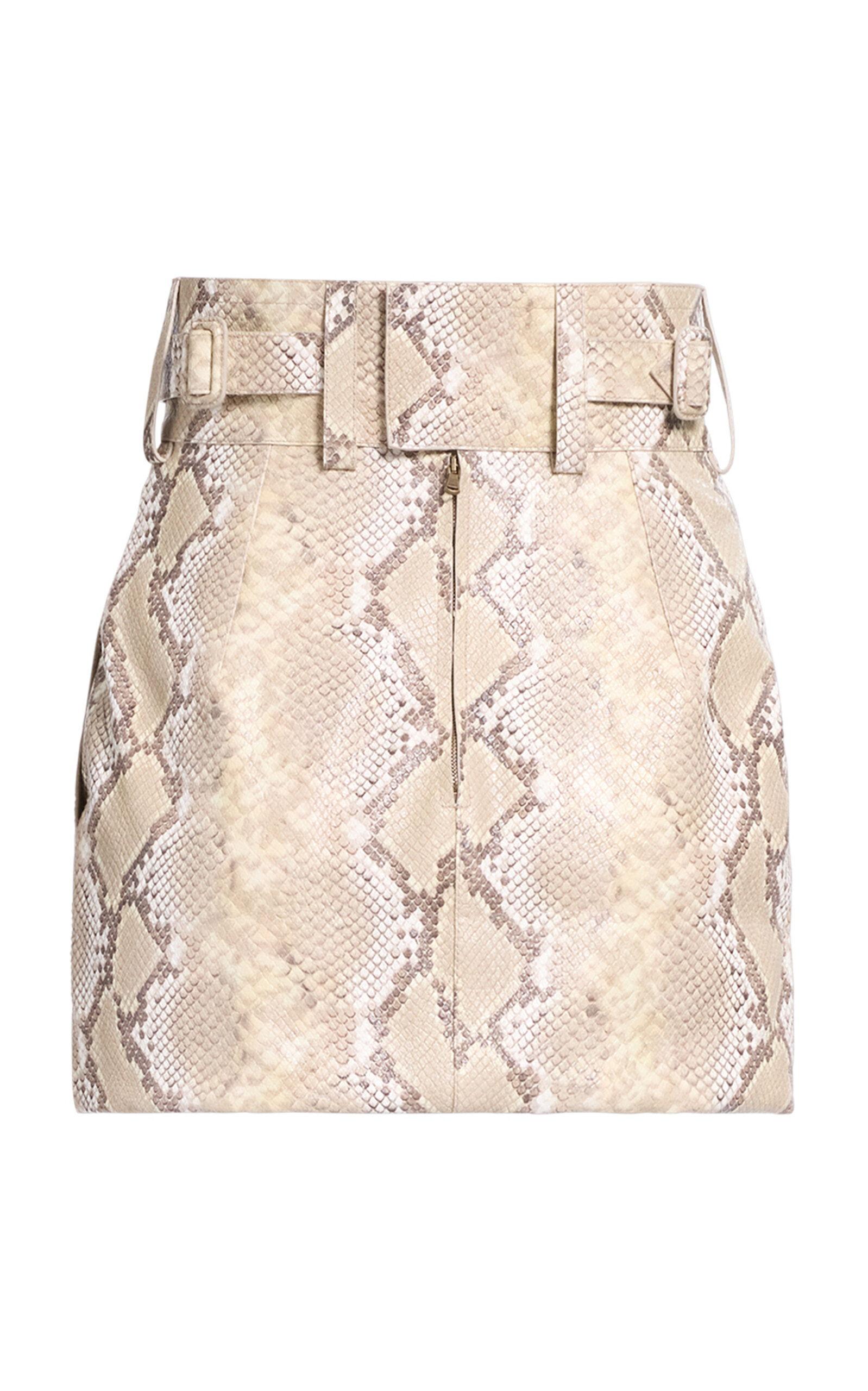 Elie Saab Leather Mini Skirt In Brown
