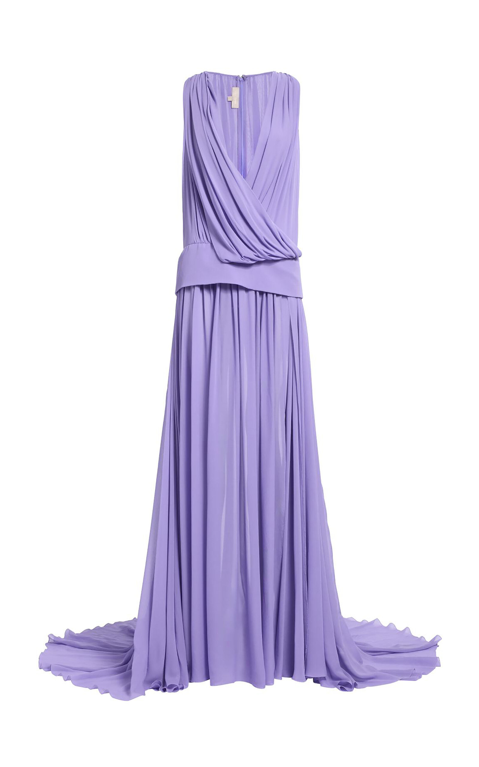 Elie Saab Double Georgette Long Dress - Purple