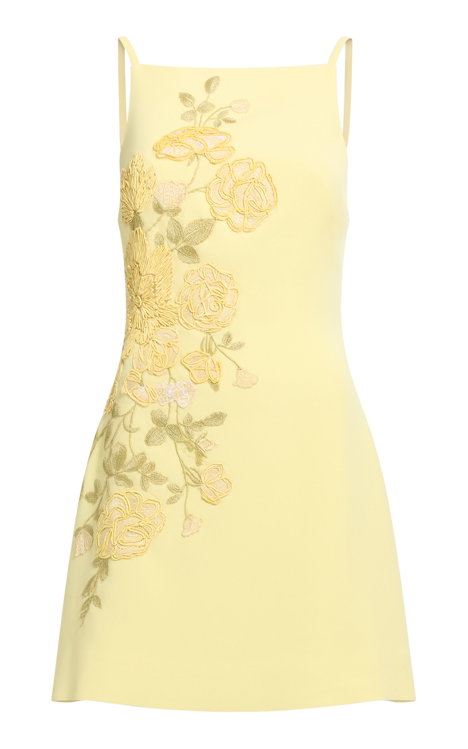 Elie Saab Embellished Cady Short Dress - Yellow