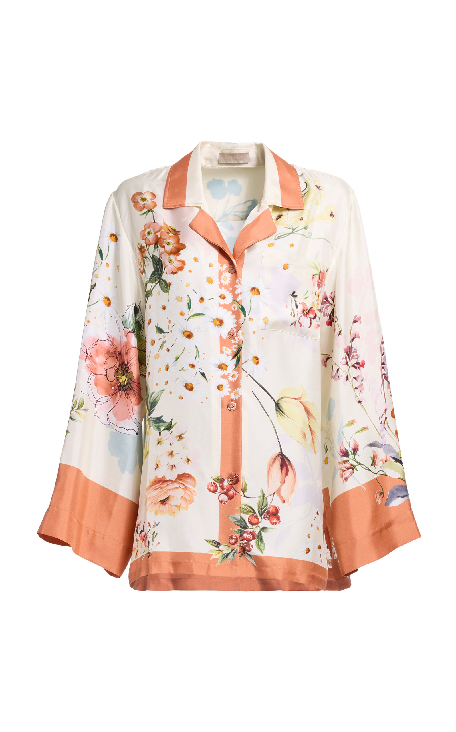 Elie Saab Printed Twill Shirt In Neutral