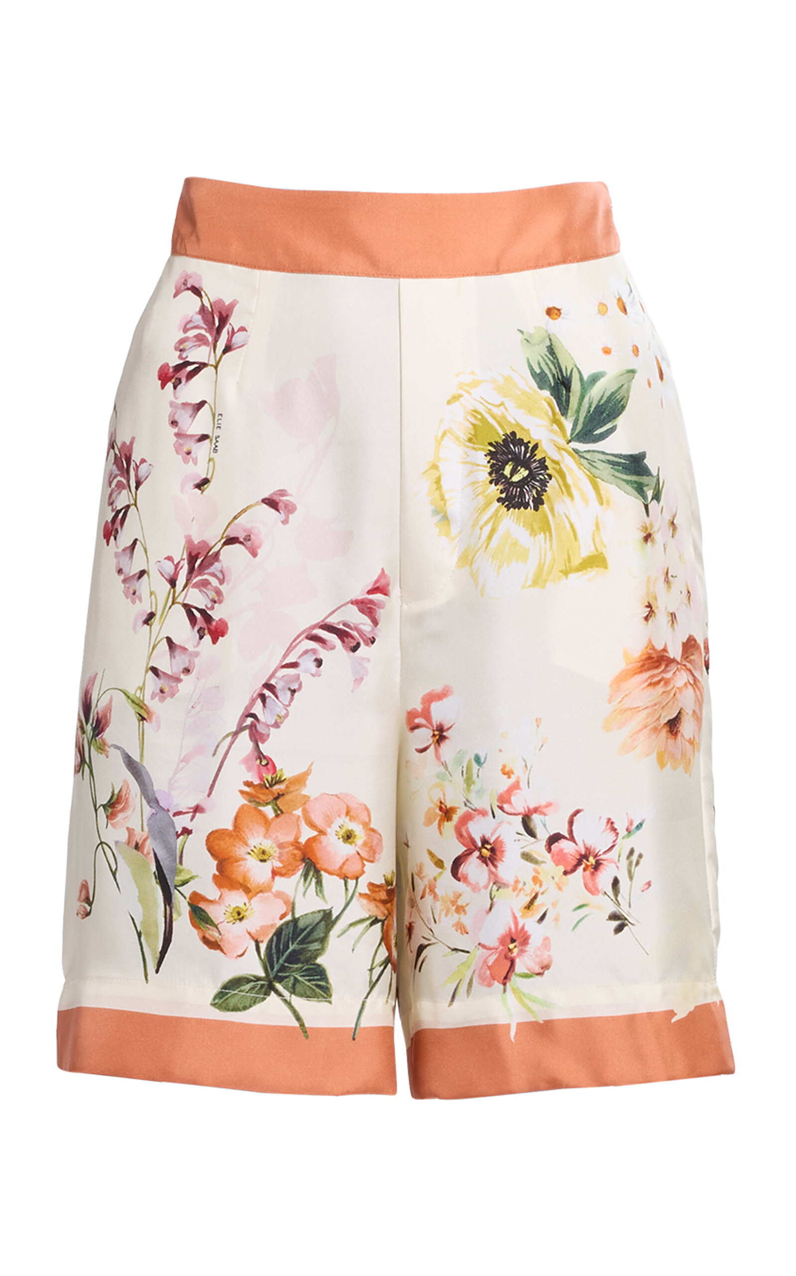 Elie Saab Printed Twill Shorts - Multi