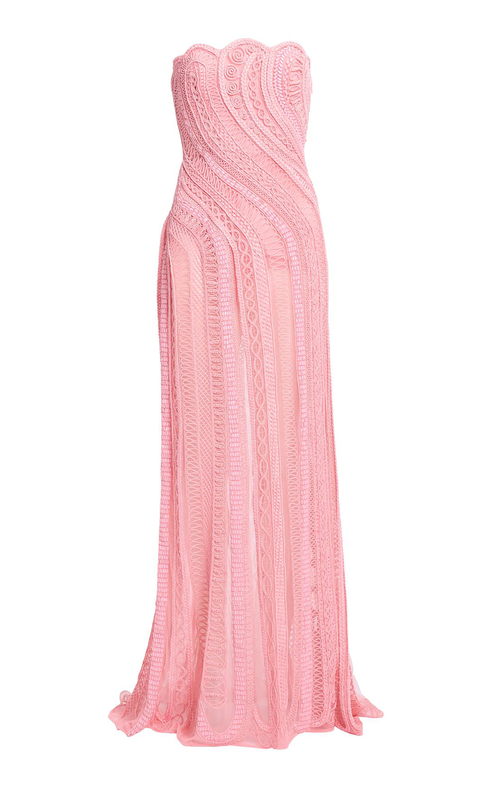 Elie Saab Bead Embroidred Long Dress - Pink