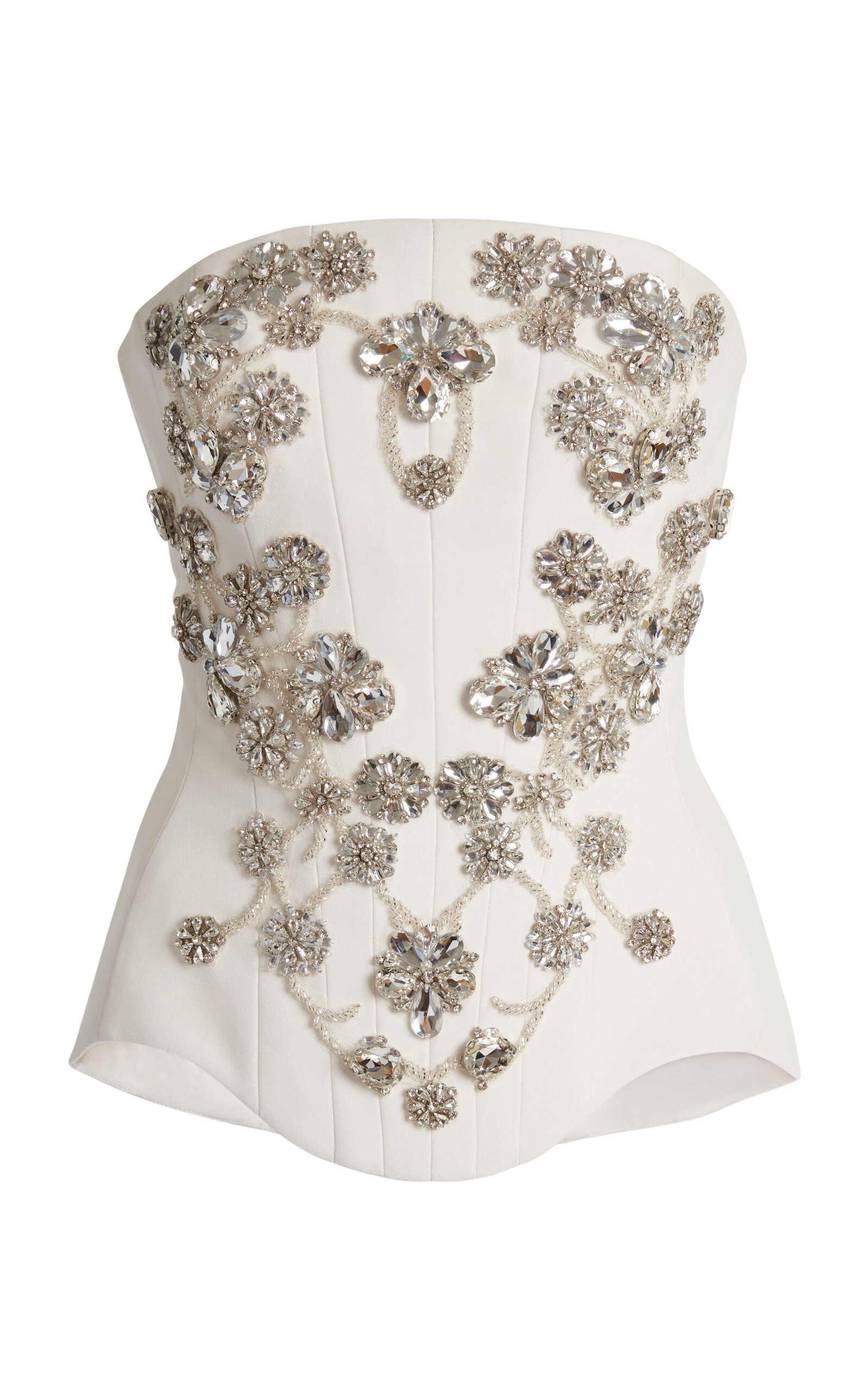 Zuhair Murad Cady Beaded Off-Shoulder Top - White