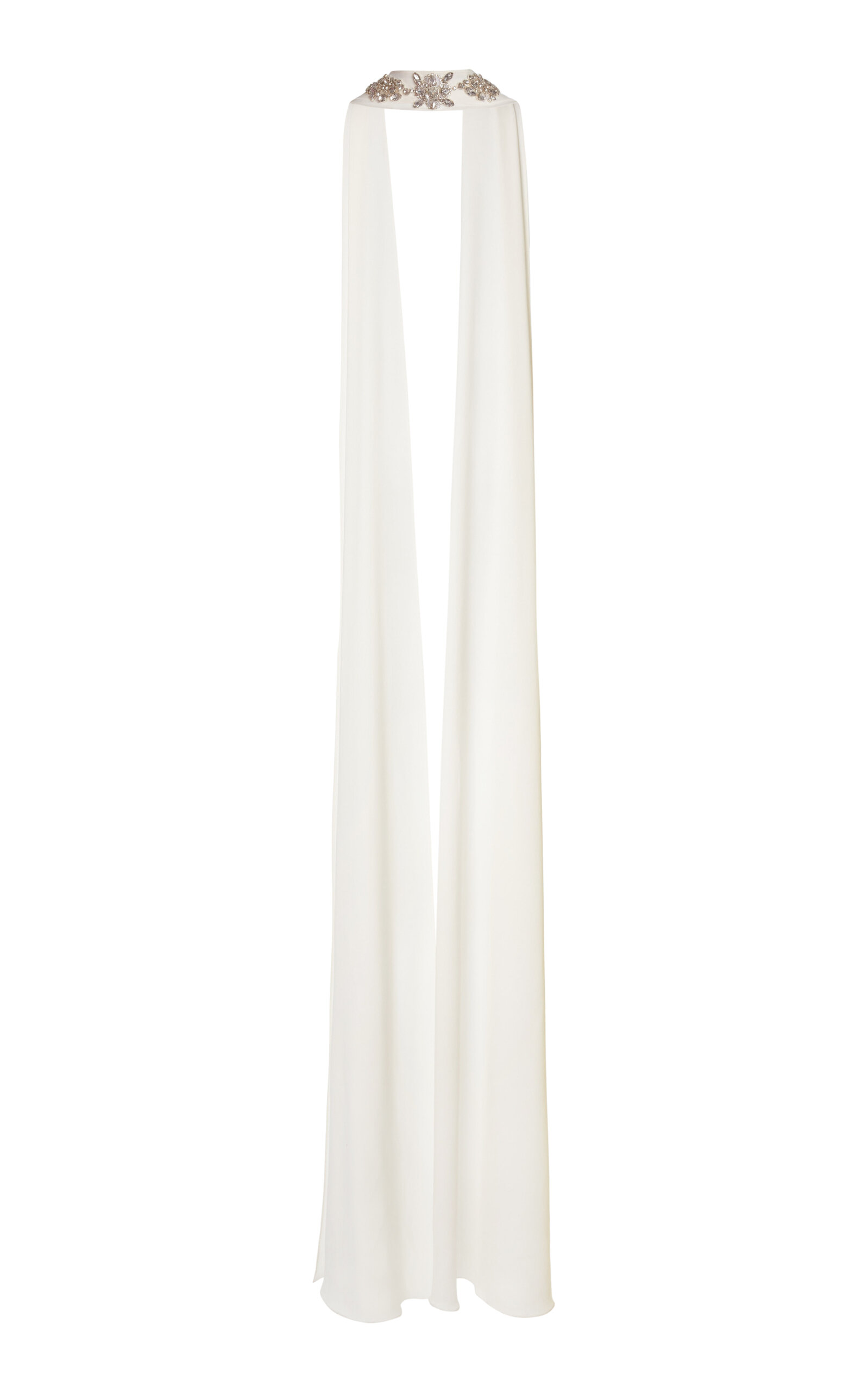 Zuhair Murad Cady Beaded Long Scarf In White