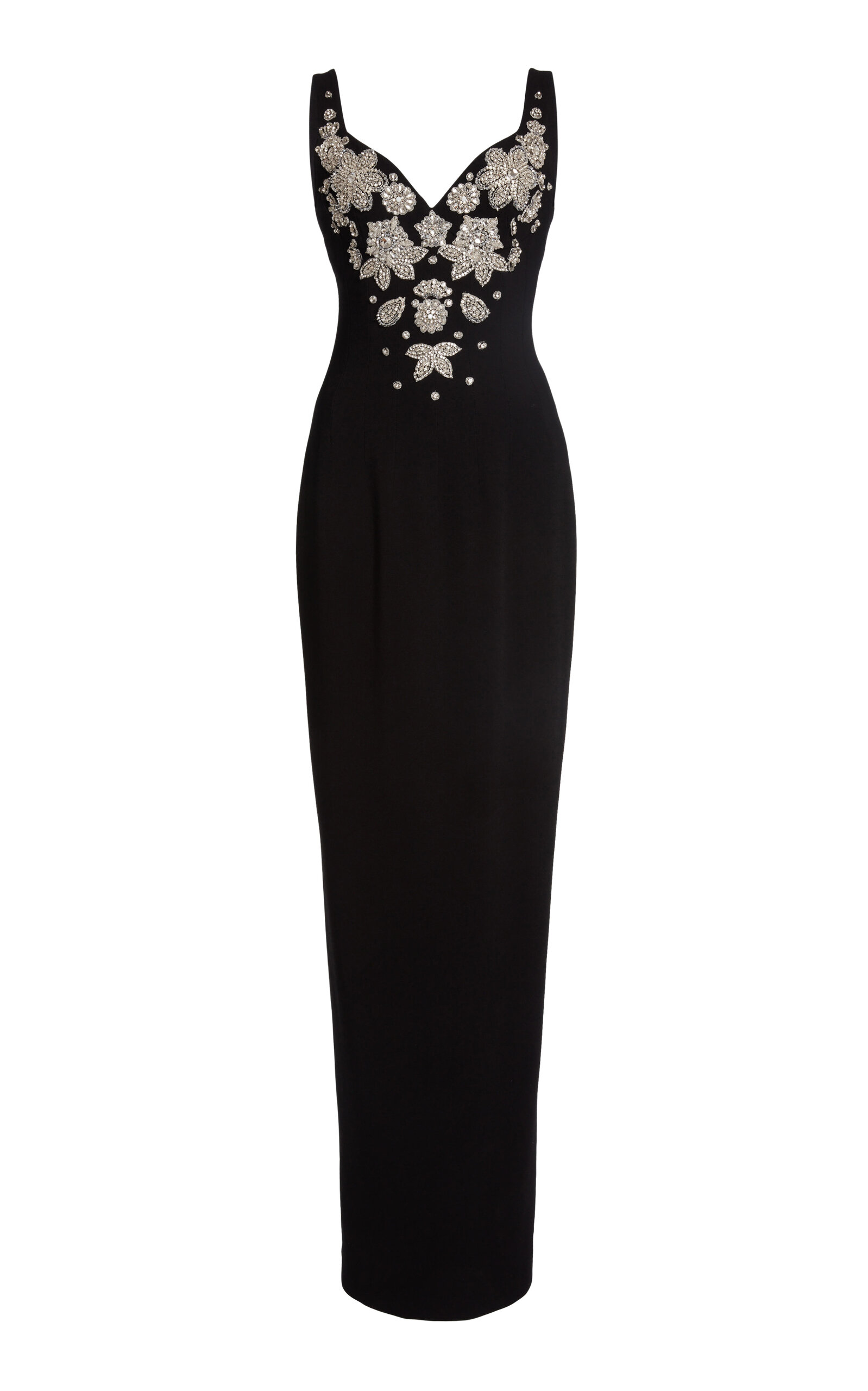 Zuhair Murad Cady Beaded Fitted Maxi Dress In Black