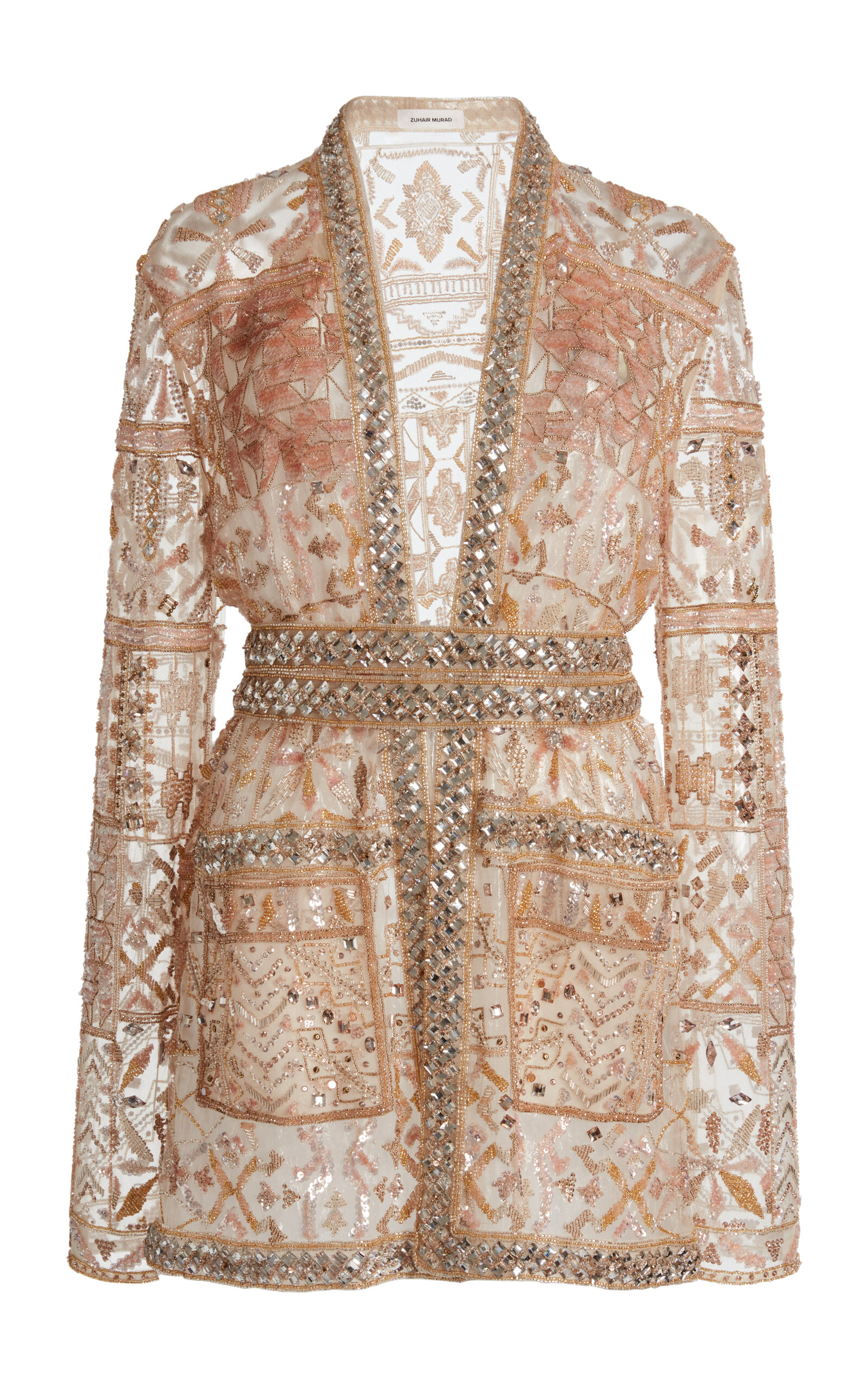 Zuhair Murad Temple Ceiling Embroidered Jacket In Brown