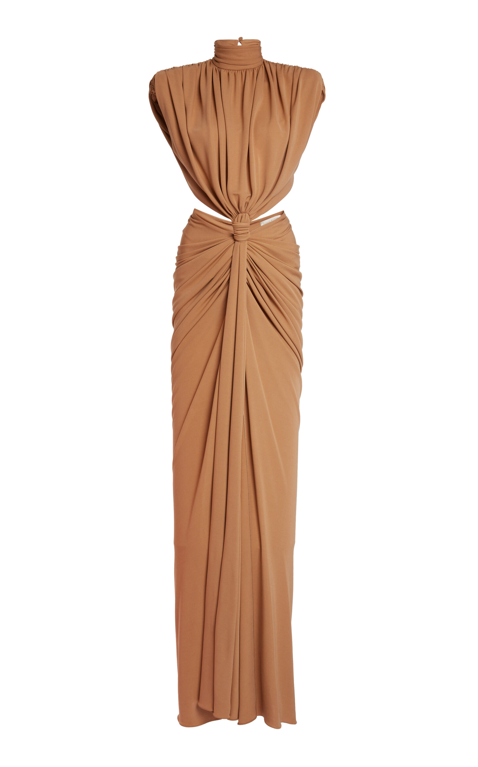 Zuhair Murad Silk-Blend Draped Jersey Maxi Dress - Nude