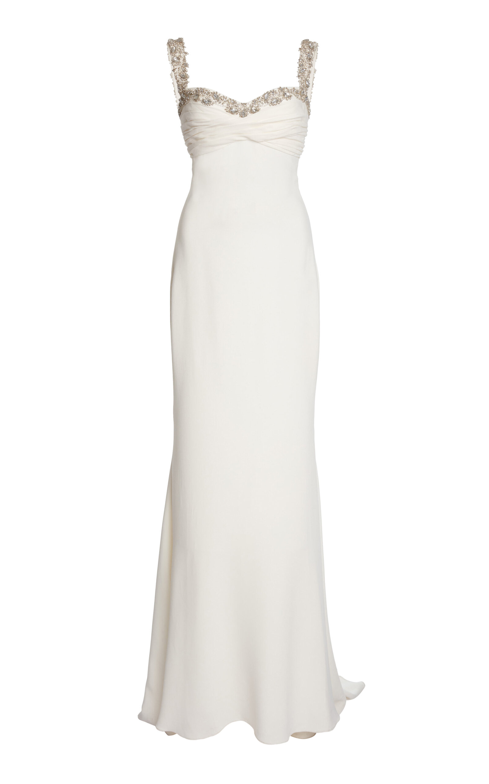 Zuhair Murad Cady Beaded Strappy Sweetheart Maxi Dress - White