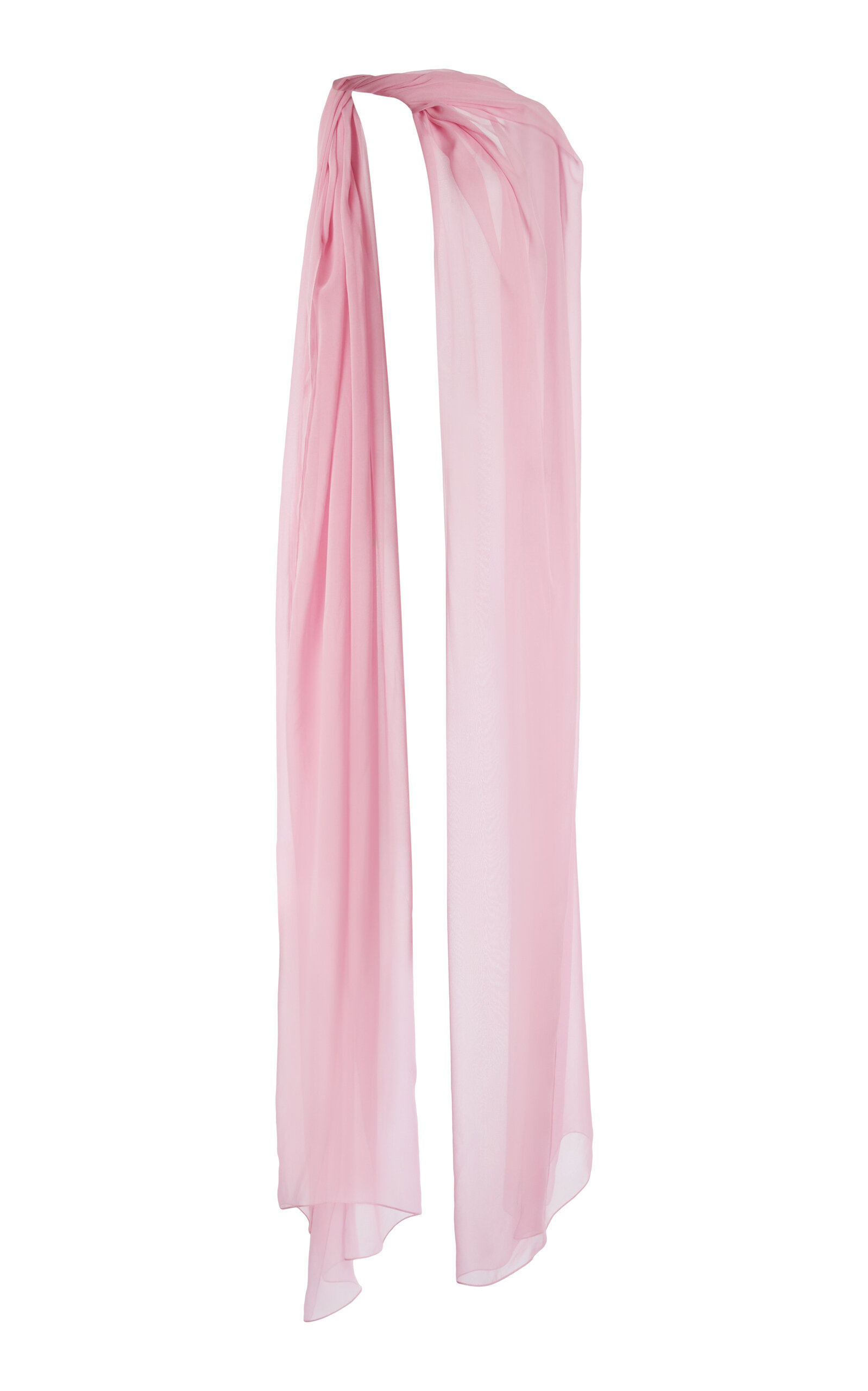 Zuhair Murad Silk Chiffon Long Drape Scarf - Pink