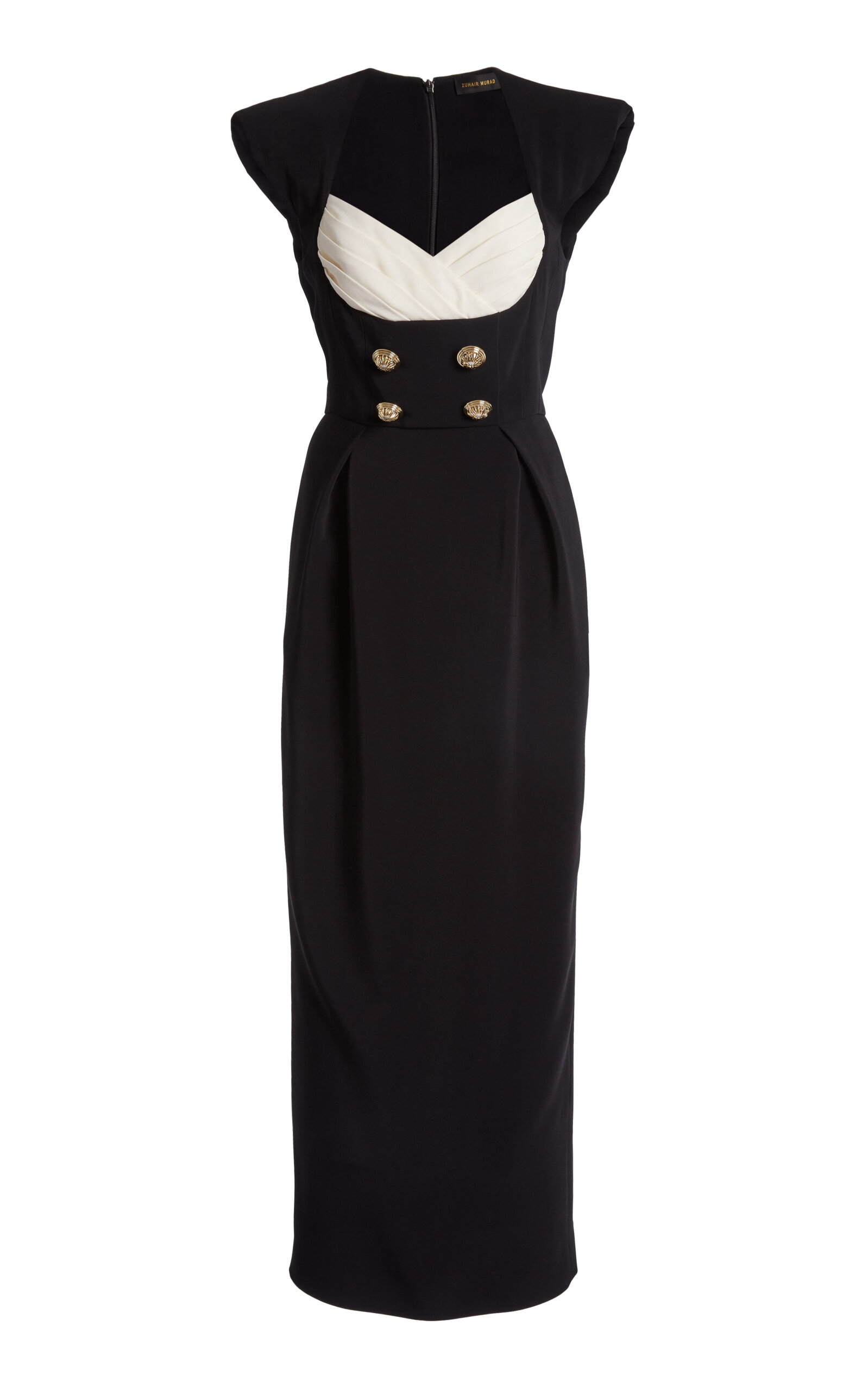 Zuhair Murad Silk-blend Heavy Cady Midi Dress In Black