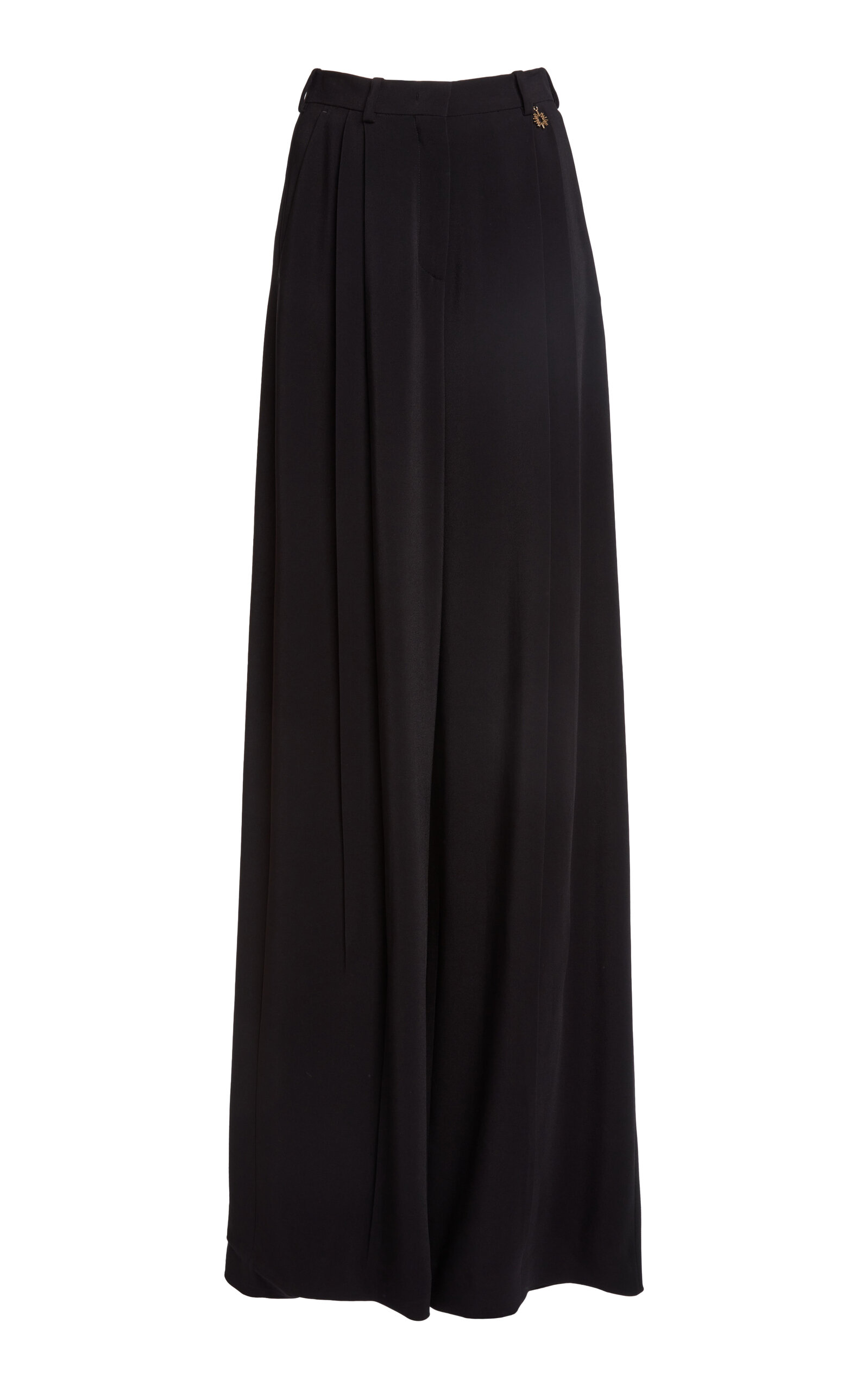 Zuhair Murad Silk-Blend Heavy Cady Wide-Leg Tailored Pants - Black
