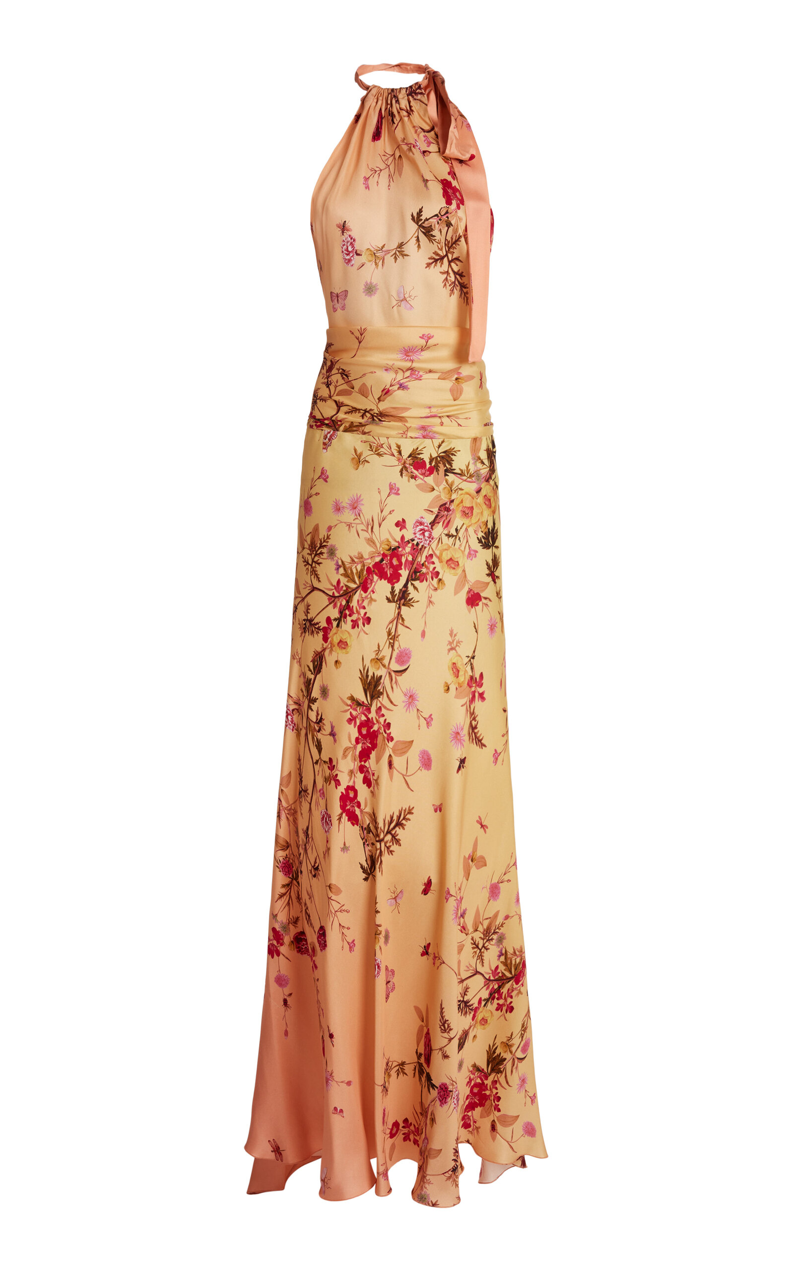 Zuhair Murad Silk-Blend Twill Tree Print Halter Maxi Dress - Floral